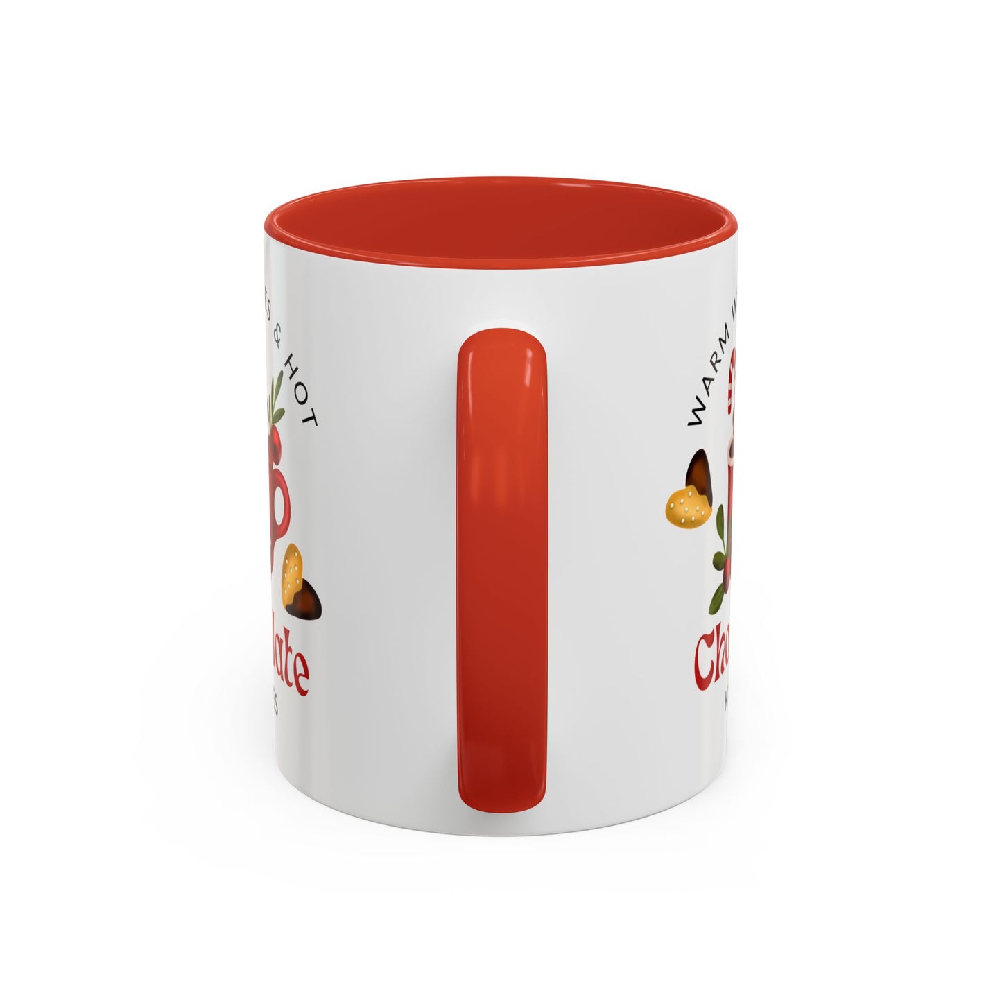 “Warm wishes and hot chocolate kisses” Christmas gift Accent Coffee Mug (11, 15oz)