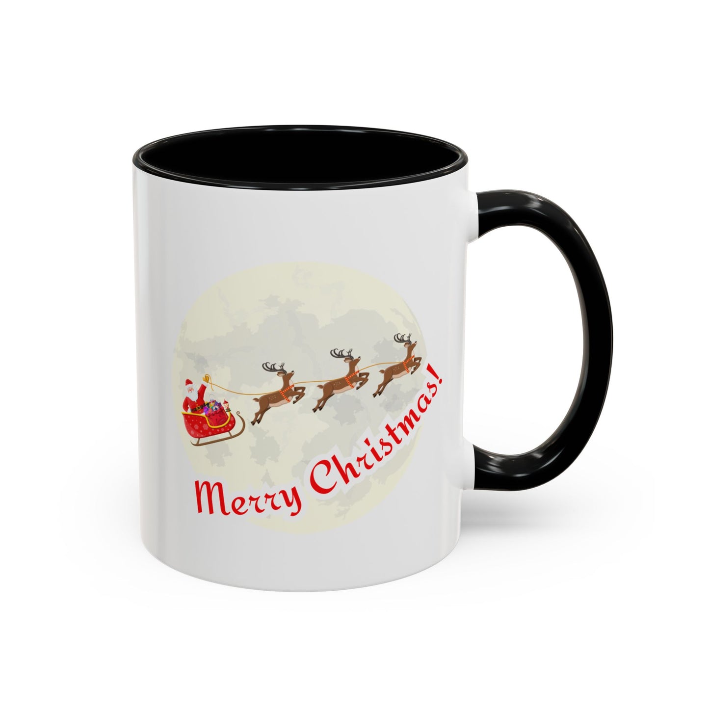 “ Santa Claus and Reindeer”Accent Coffee Mug (11, 15oz)