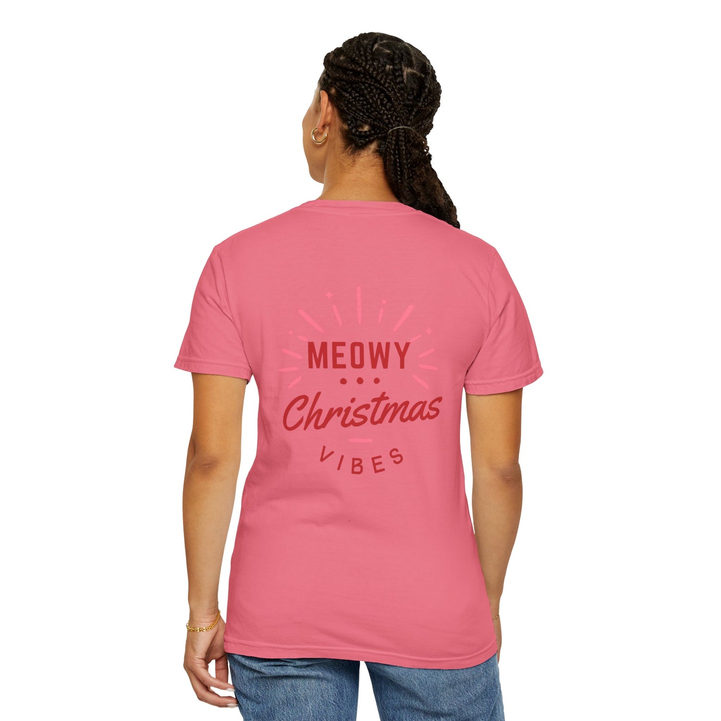 "Meowy Christmas" Unisex Garment-Dyed T-shirt