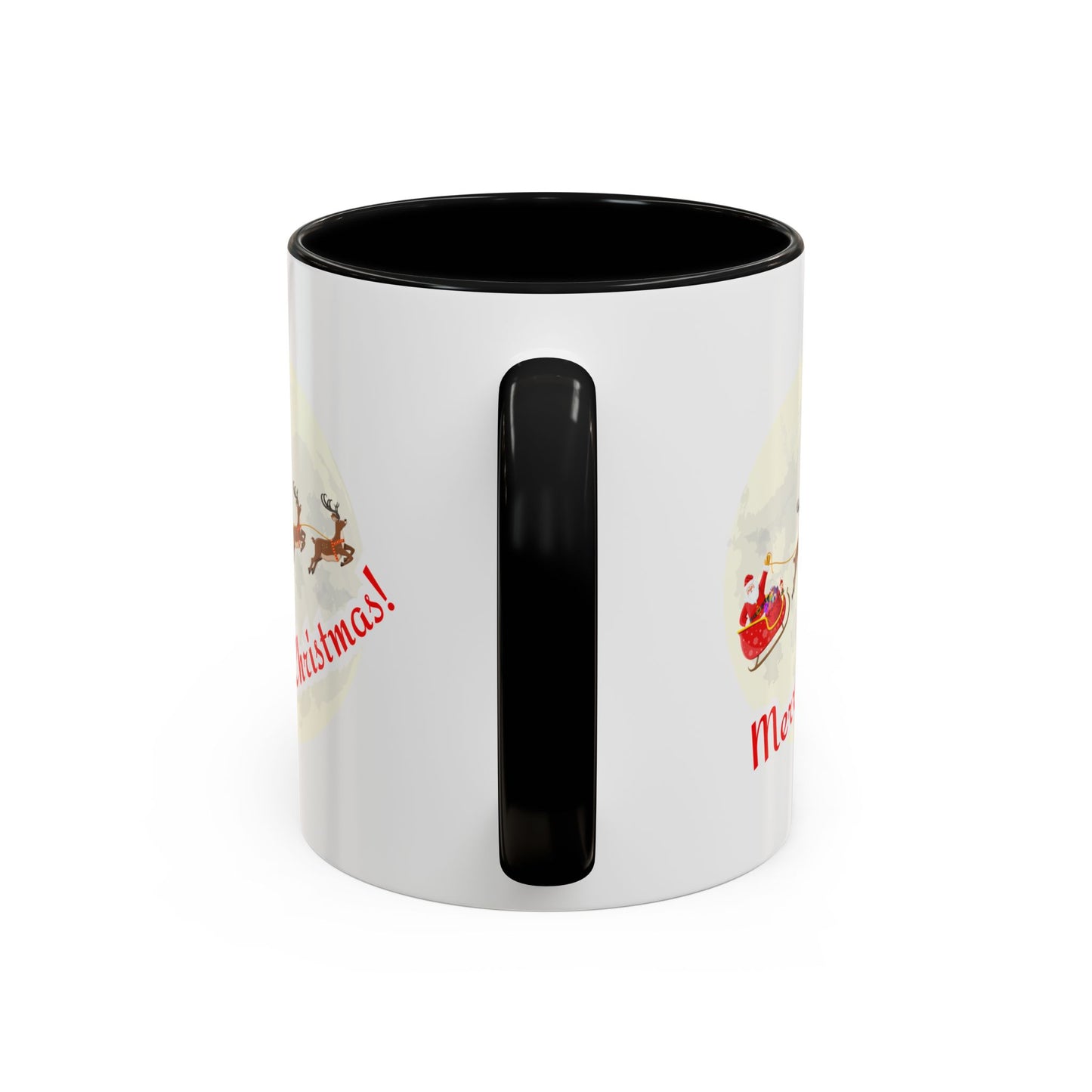 “ Santa Claus and Reindeer”Accent Coffee Mug (11, 15oz)