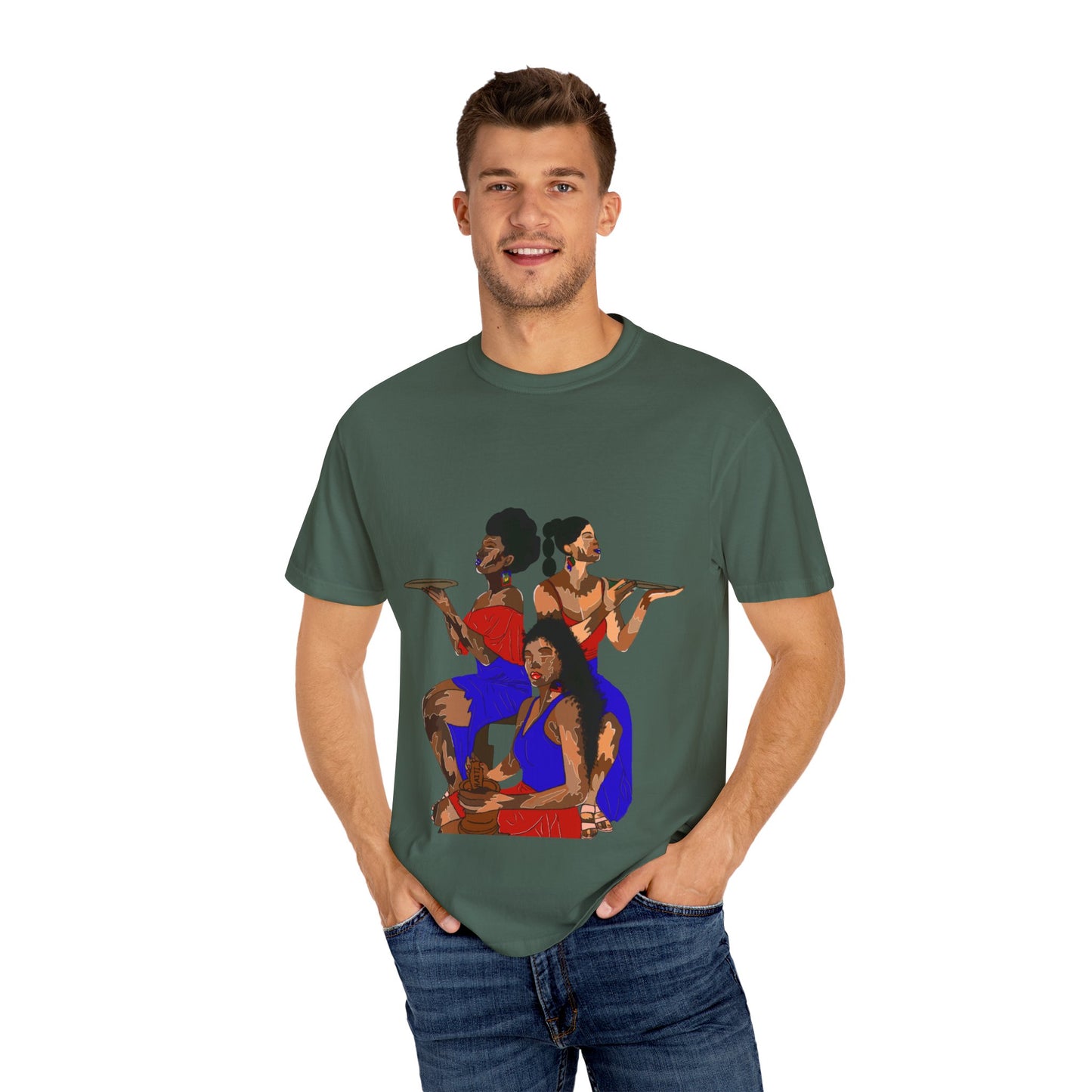 “Melanin, Haitian pride” Unisex Garment-Dyed T-shirt