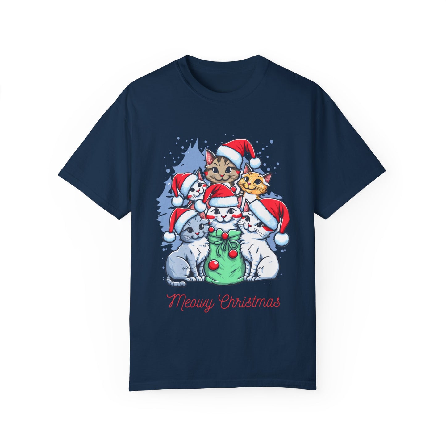 "Meawy Christmas" Unisex Garment-Dyed T-shirt