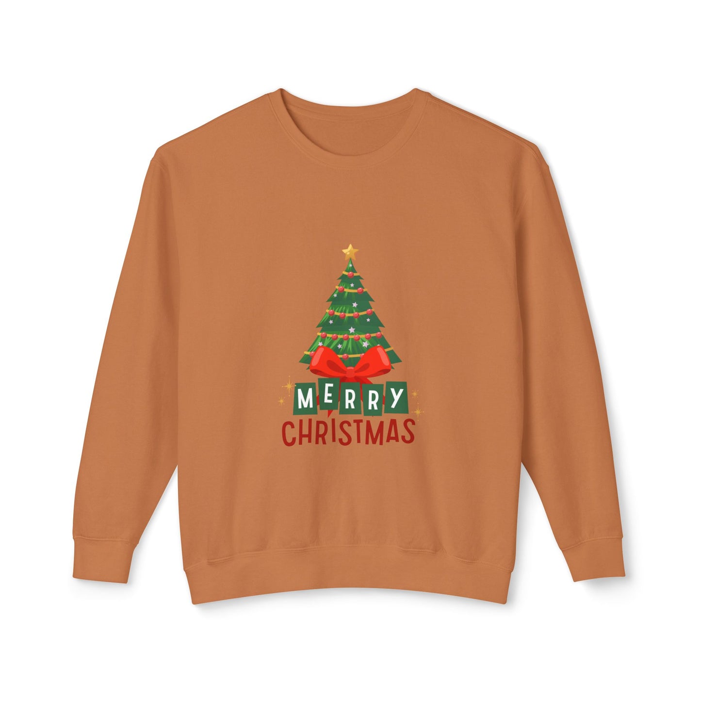 "Tree Merry Christmas" Christmas Unisex Lightweight Crewneck Sweatshirt