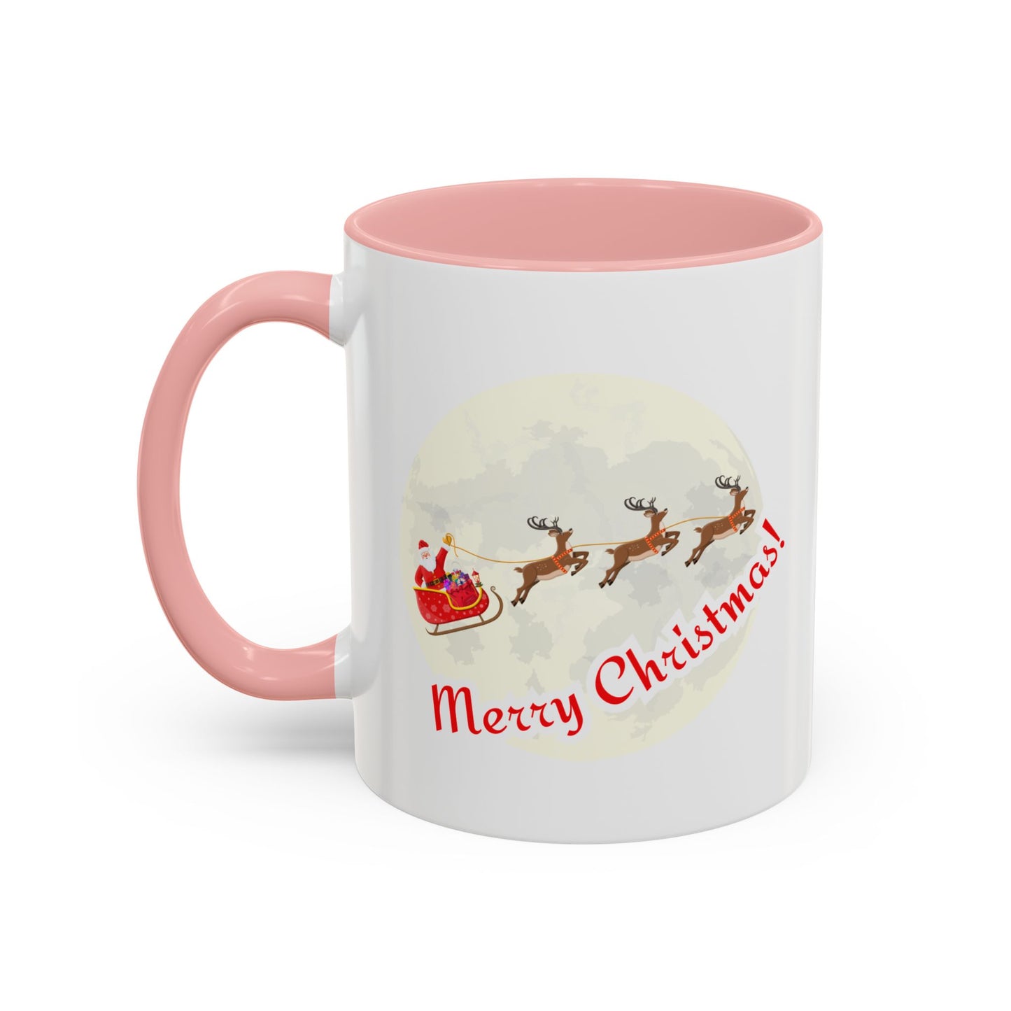 “ Santa Claus and Reindeer”Accent Coffee Mug (11, 15oz)