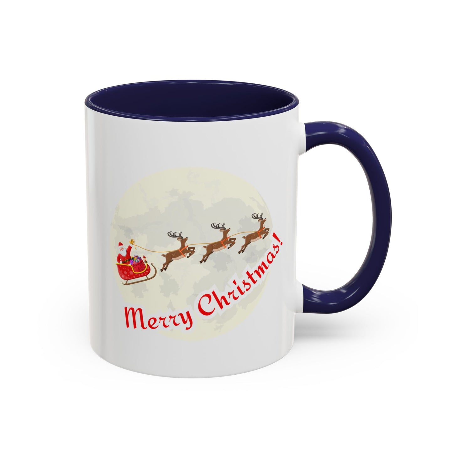 “ Santa Claus and Reindeer”Accent Coffee Mug (11, 15oz)