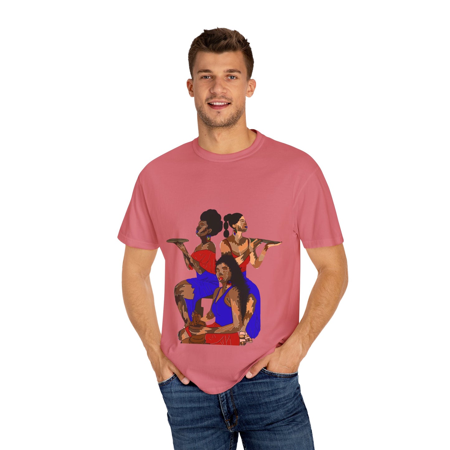 “Melanin, Haitian pride” Unisex Garment-Dyed T-shirt