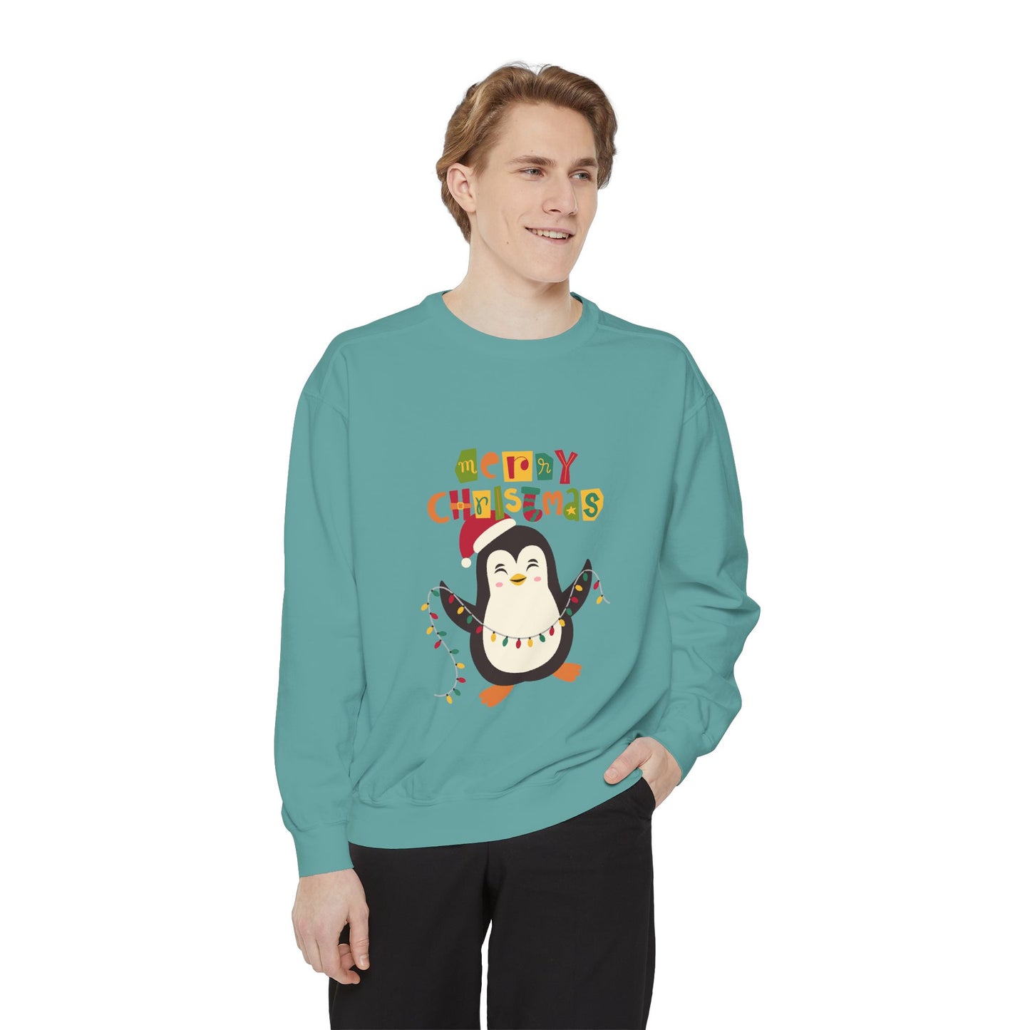 "Pingouin jingle belss"Unisex Garment-Dyed Sweatshirt