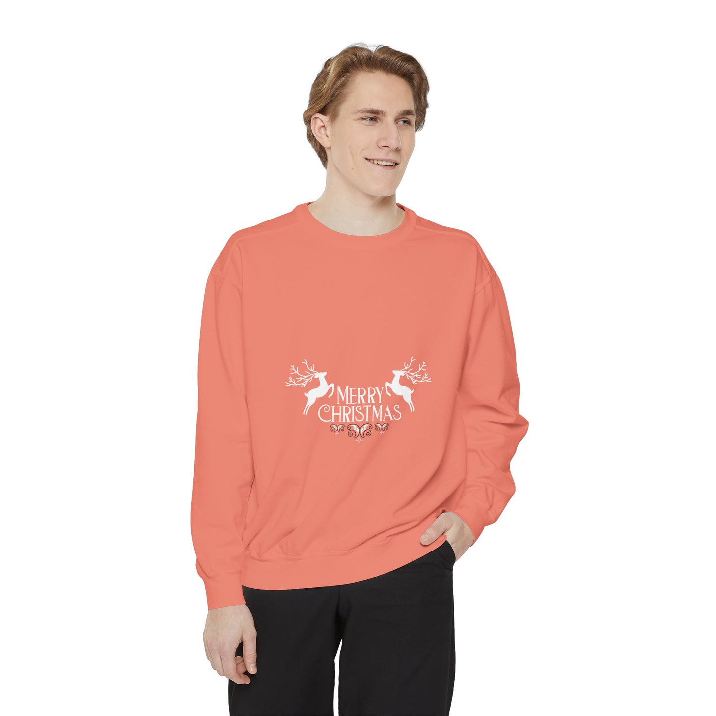 "Reindeers" of Unisex Garment-Dyed Sweatshirt