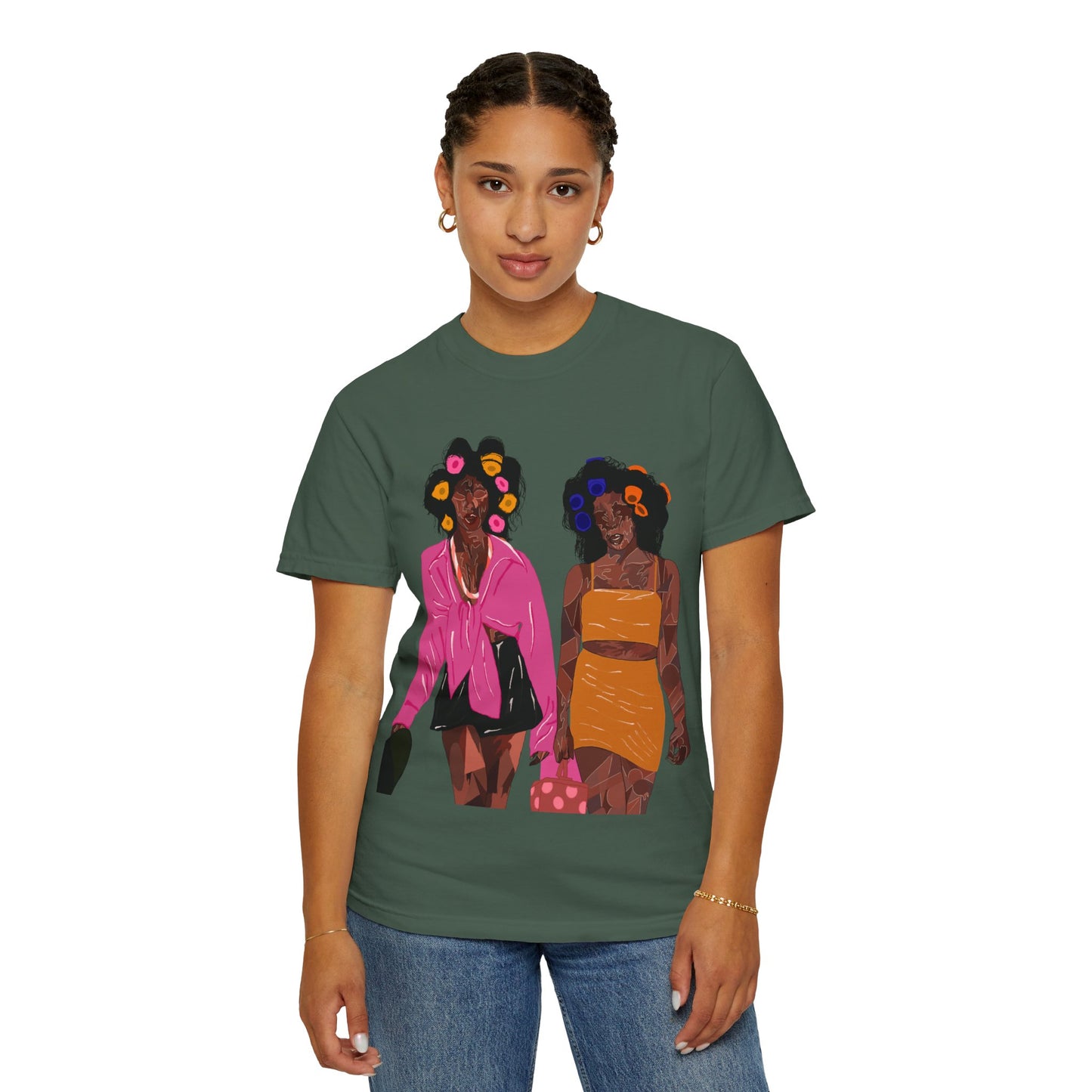 " BrownSkin queens, white typography" Unisex Garment-Dyed T-shirt