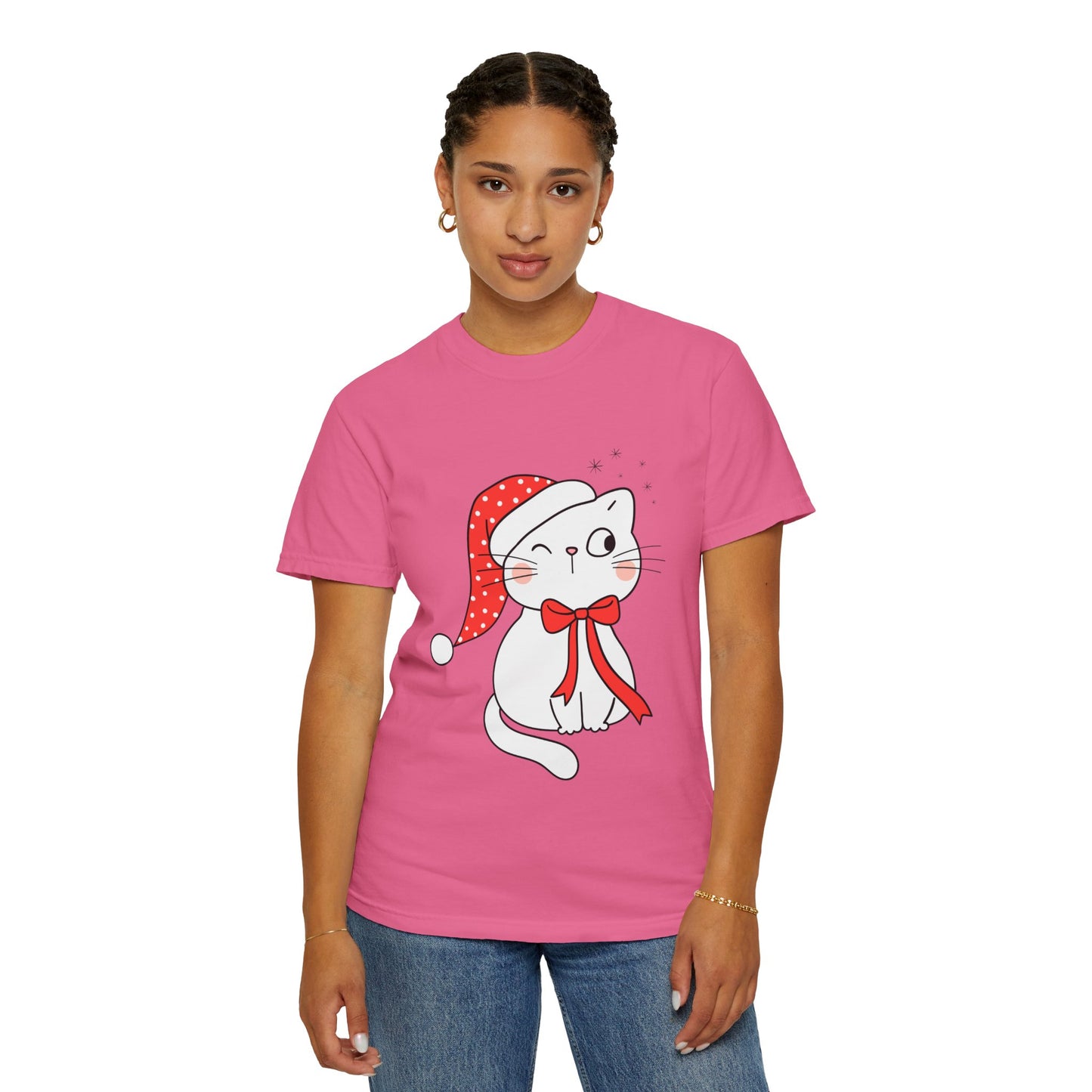 "Meowy Christmas" Unisex Garment-Dyed T-shirt