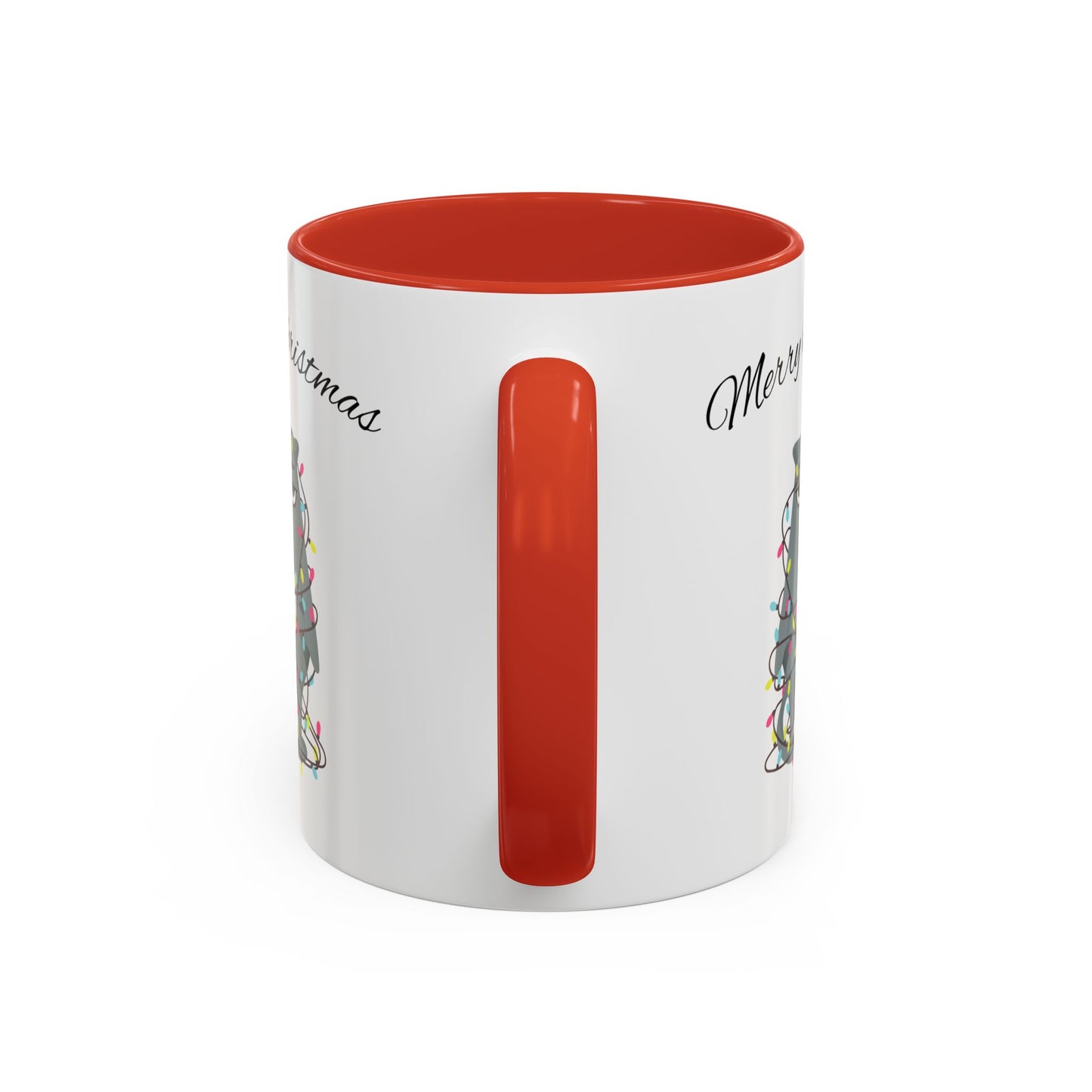 "Merry Christmas, Cats, tree lights"Accent Coffee Mug (11, 15oz)