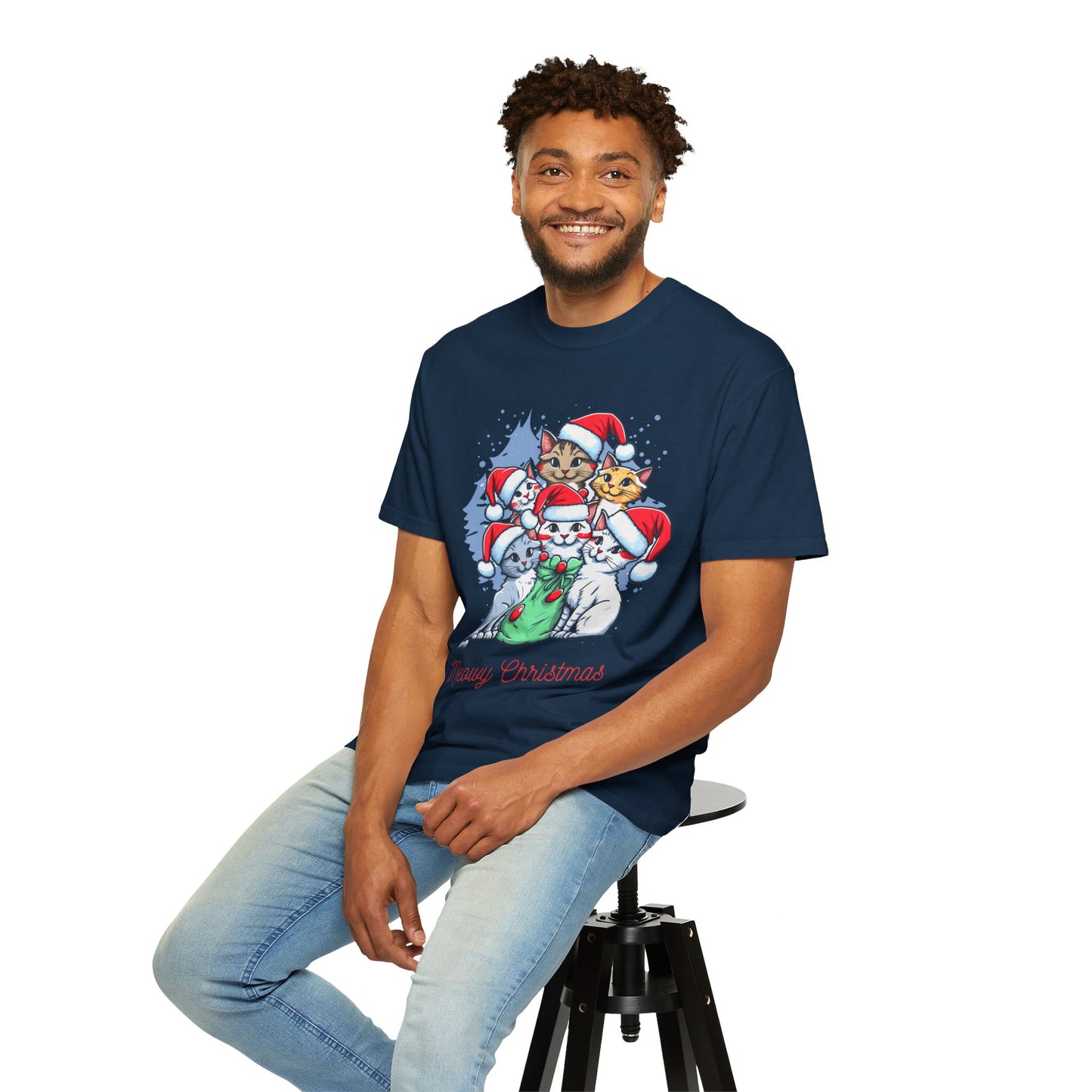 "Meawy Christmas" Unisex Garment-Dyed T-shirt