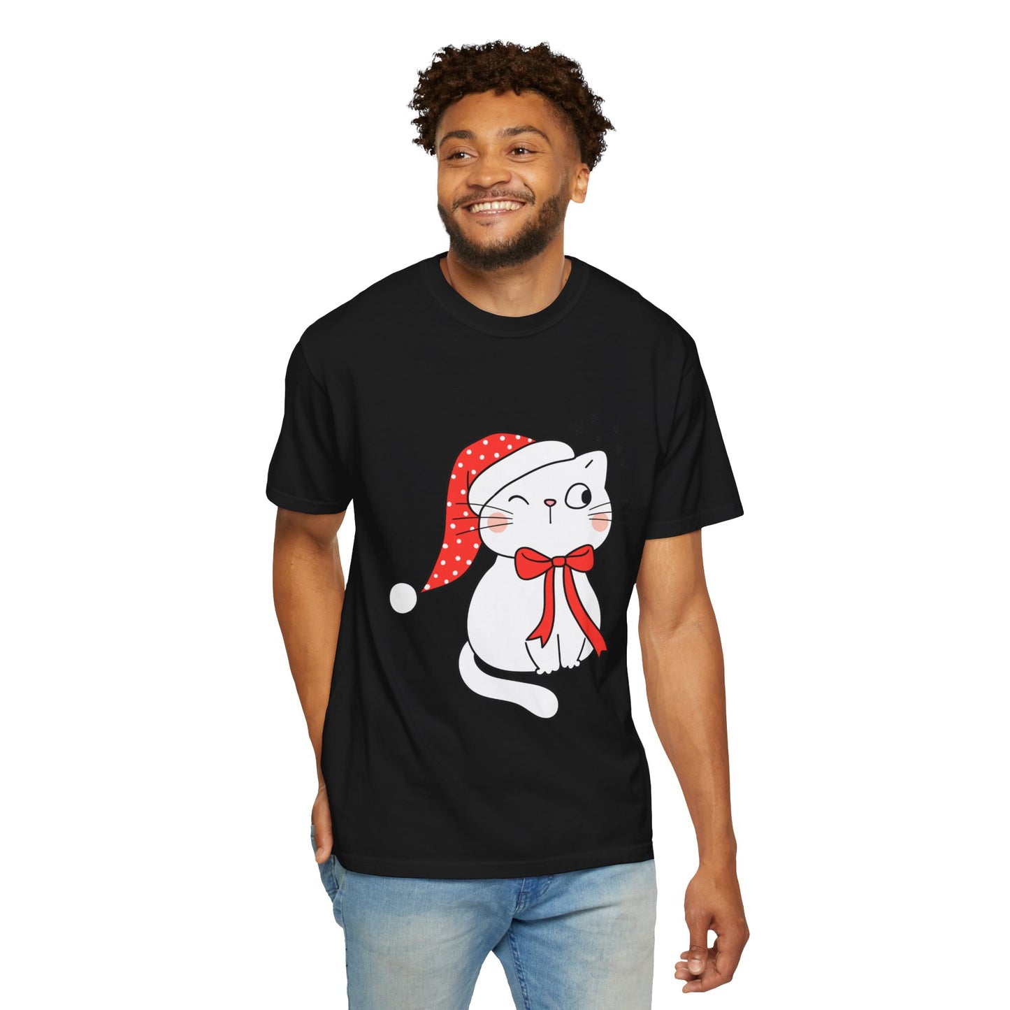 "Meowy Christmas" Unisex Garment-Dyed T-shirt