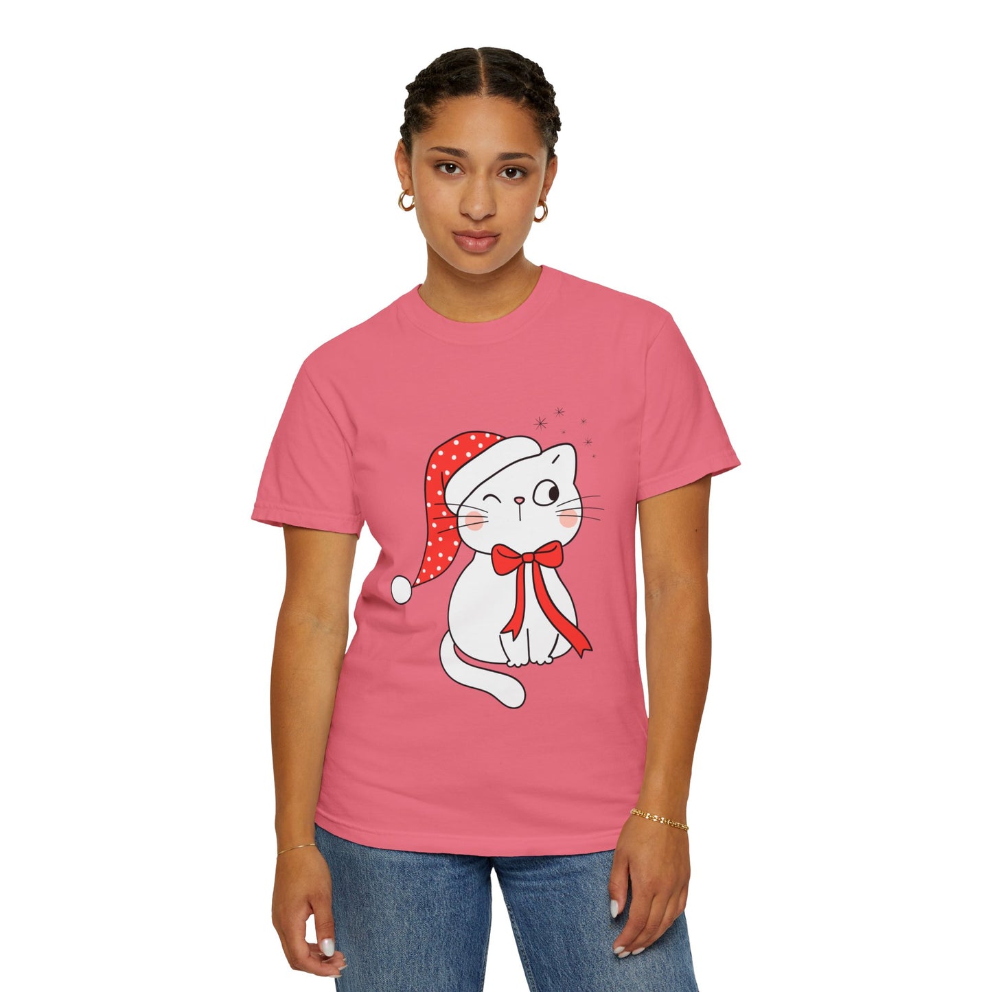 "Meowy Christmas" Unisex Garment-Dyed T-shirt