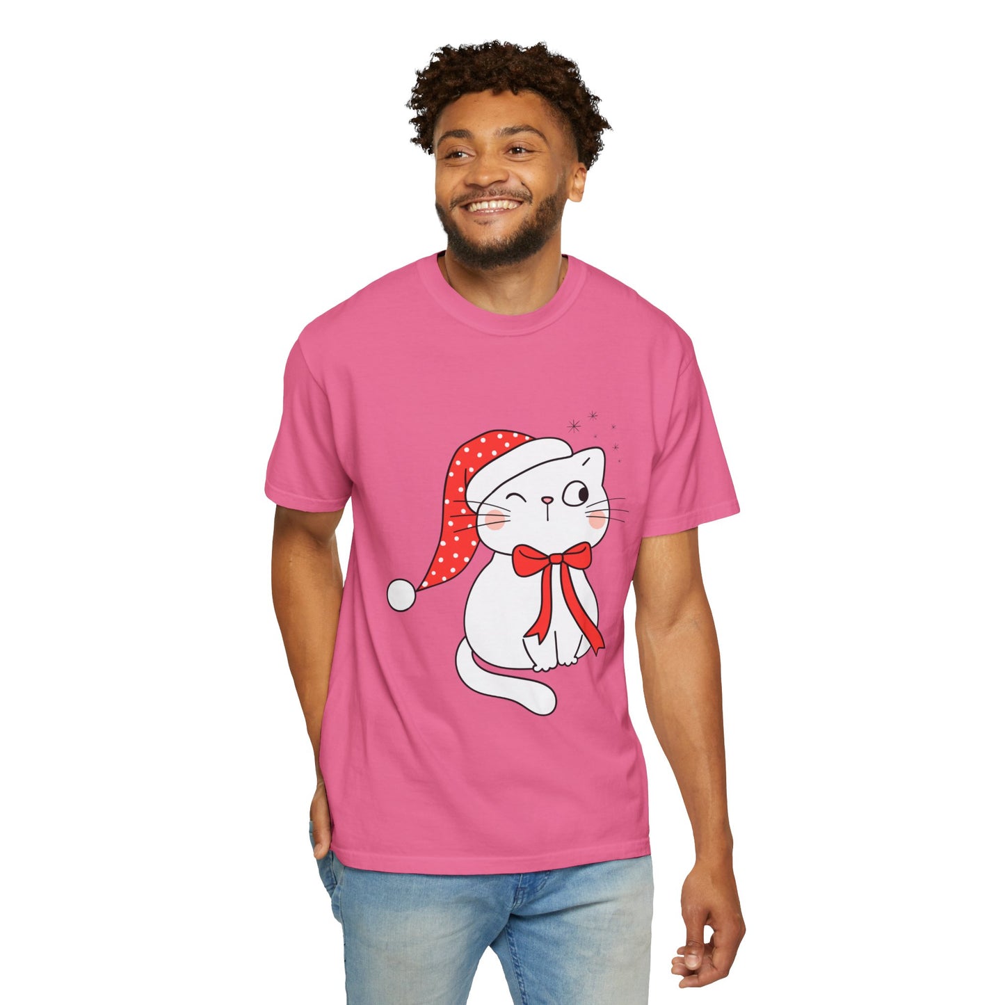 "Meowy Christmas" Unisex Garment-Dyed T-shirt