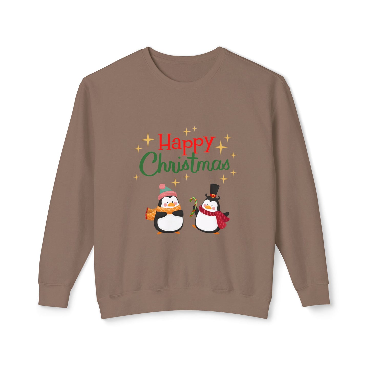 " Pingouins Happy Christmas" Christmas Unisex Lightweight Crewneck Sweatshirt