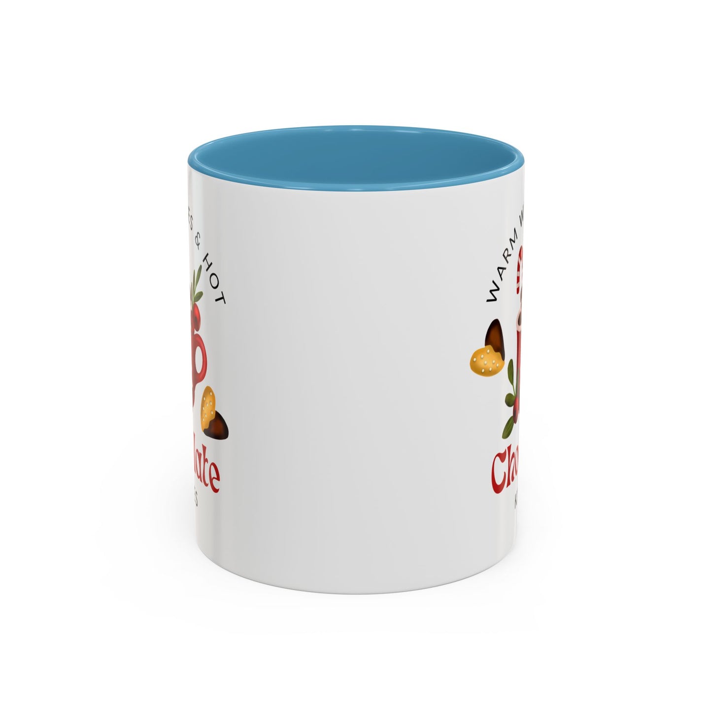 “Warm wishes and hot chocolate kisses” Christmas gift Accent Coffee Mug (11, 15oz)