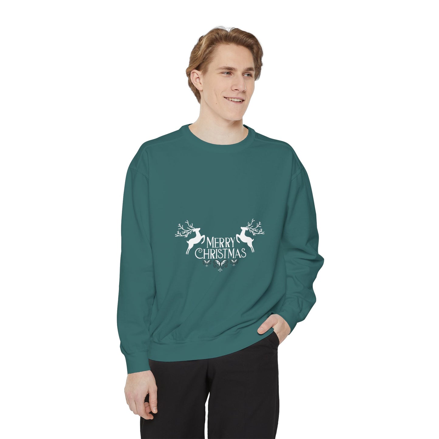 "Reindeers" of Unisex Garment-Dyed Sweatshirt