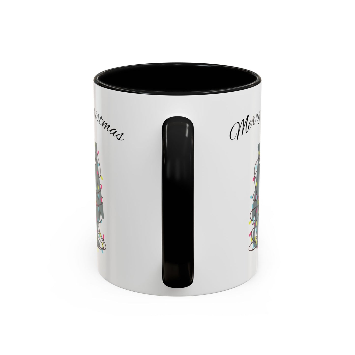 "Merry Christmas, Cats, tree lights"Accent Coffee Mug (11, 15oz)