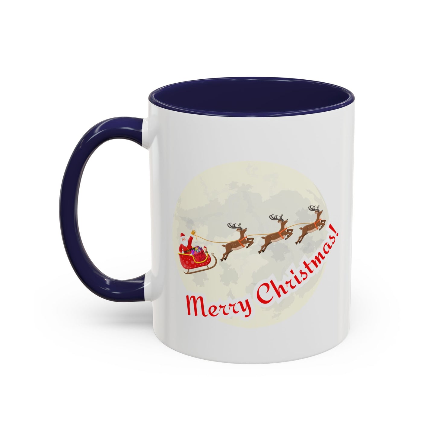 “ Santa Claus and Reindeer”Accent Coffee Mug (11, 15oz)