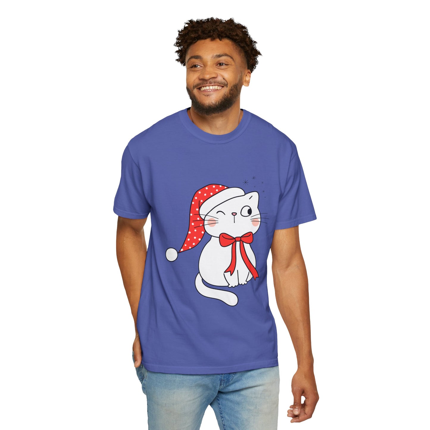 "Meowy Christmas" Unisex Garment-Dyed T-shirt