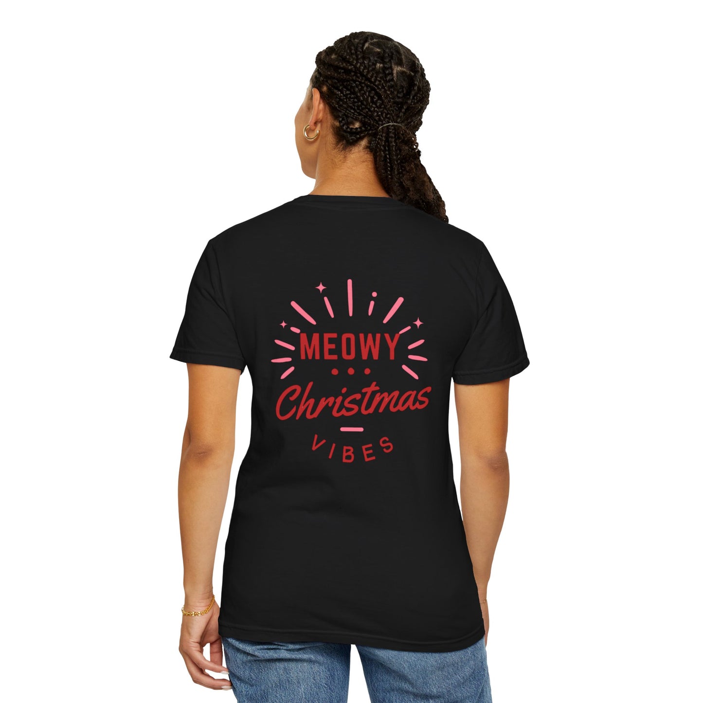 "Meowy Christmas" Unisex Garment-Dyed T-shirt