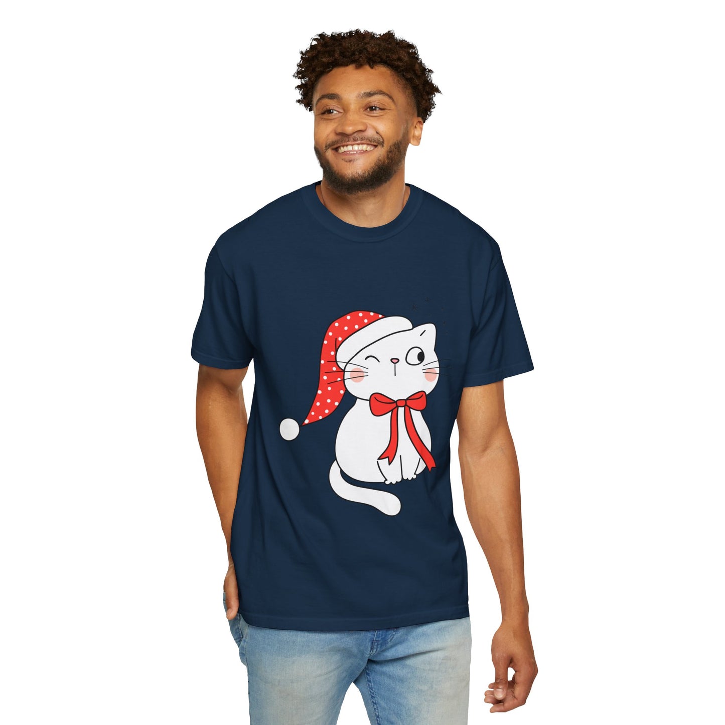 "Meowy Christmas" Unisex Garment-Dyed T-shirt