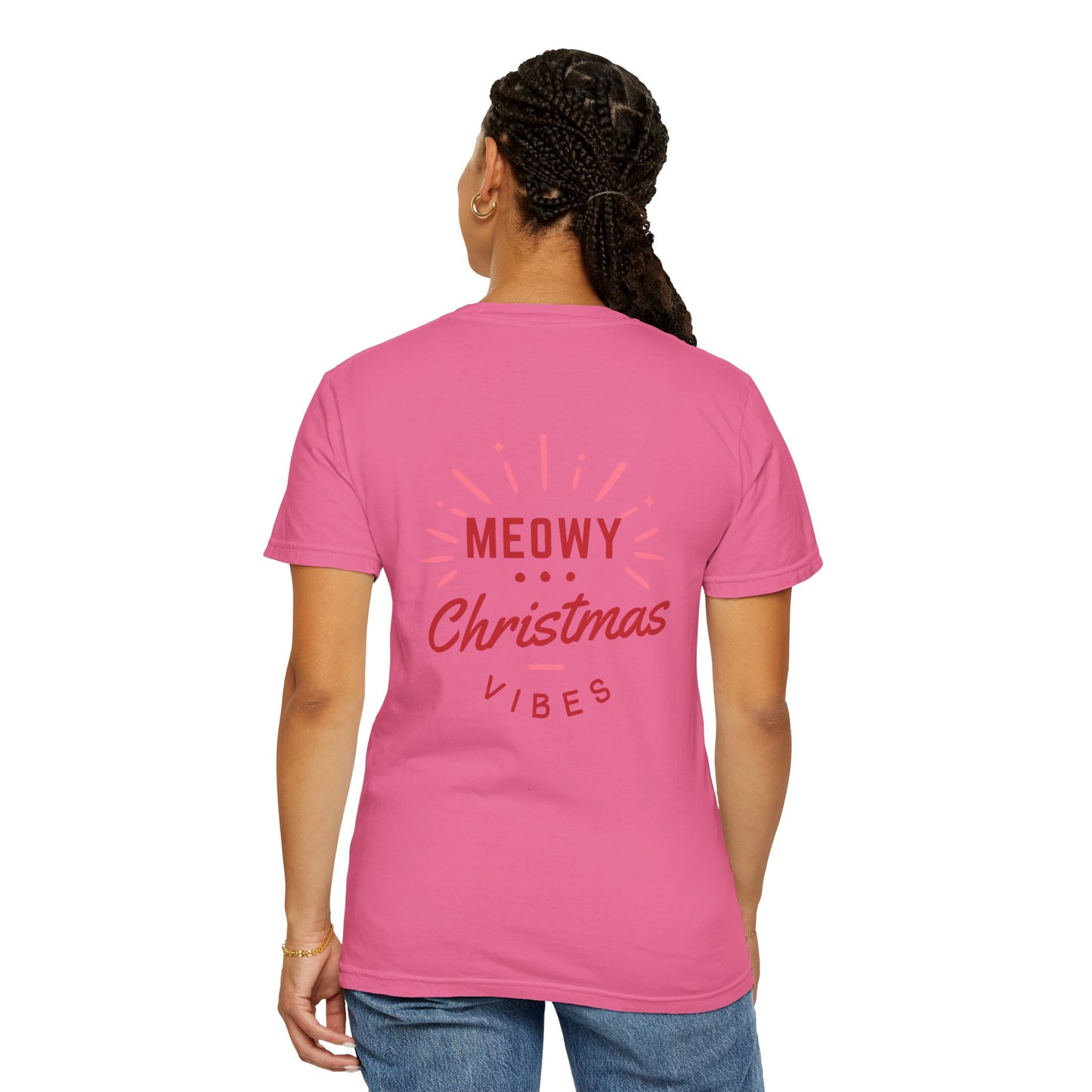 "Meowy Christmas" Unisex Garment-Dyed T-shirt