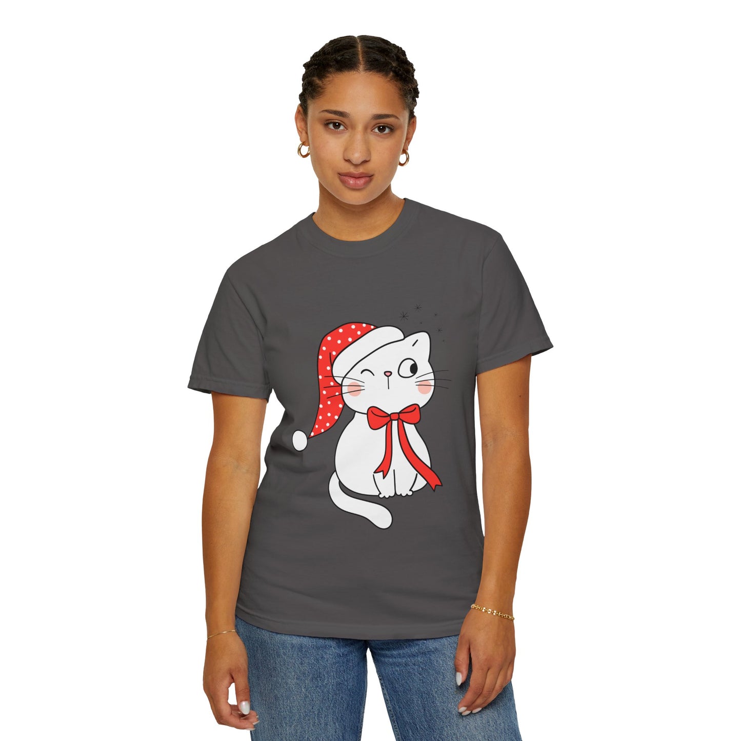 "Meowy Christmas" Unisex Garment-Dyed T-shirt