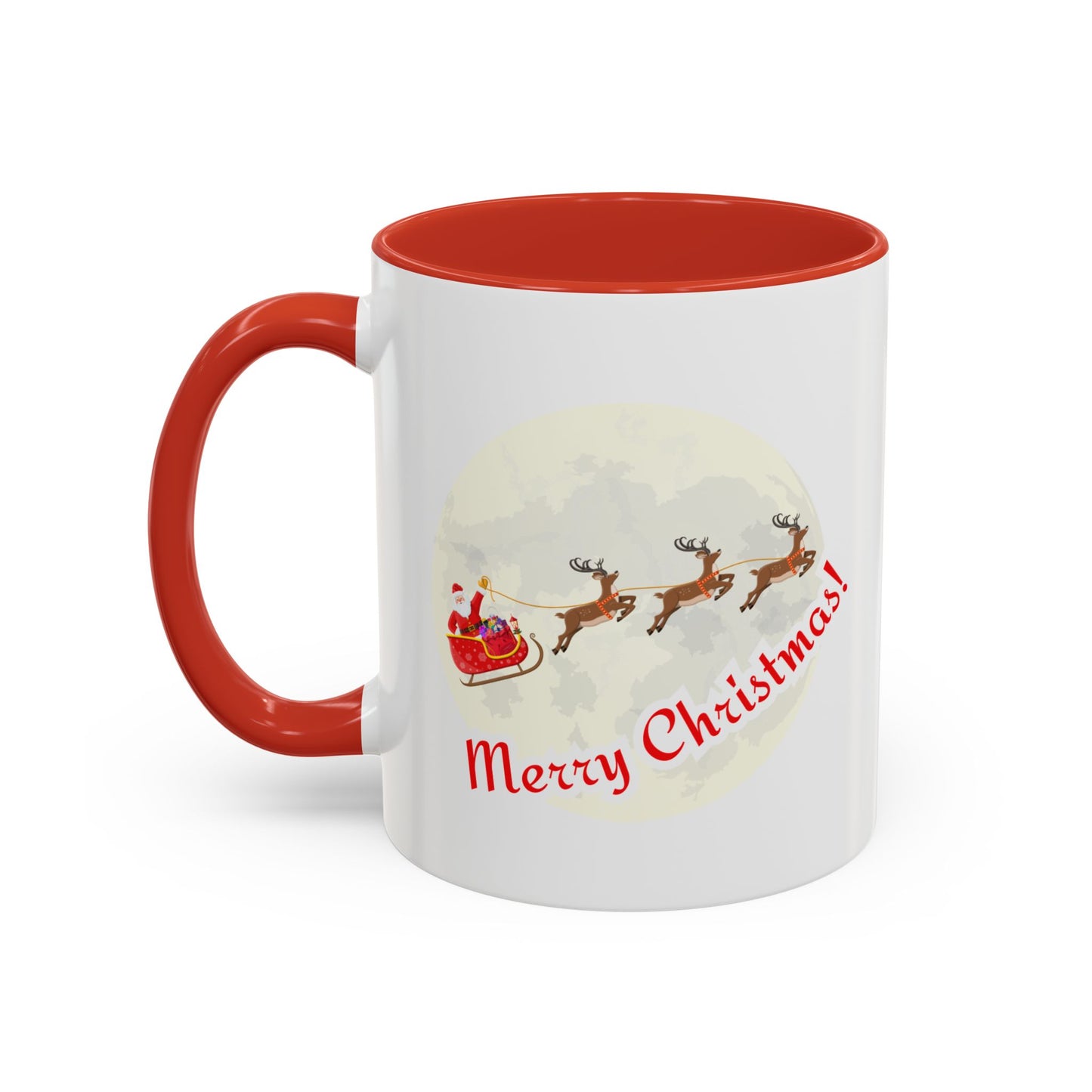 “ Santa Claus and Reindeer”Accent Coffee Mug (11, 15oz)