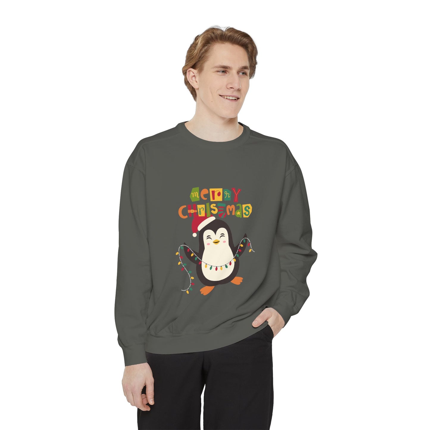 "Pingouin jingle belss"Unisex Garment-Dyed Sweatshirt