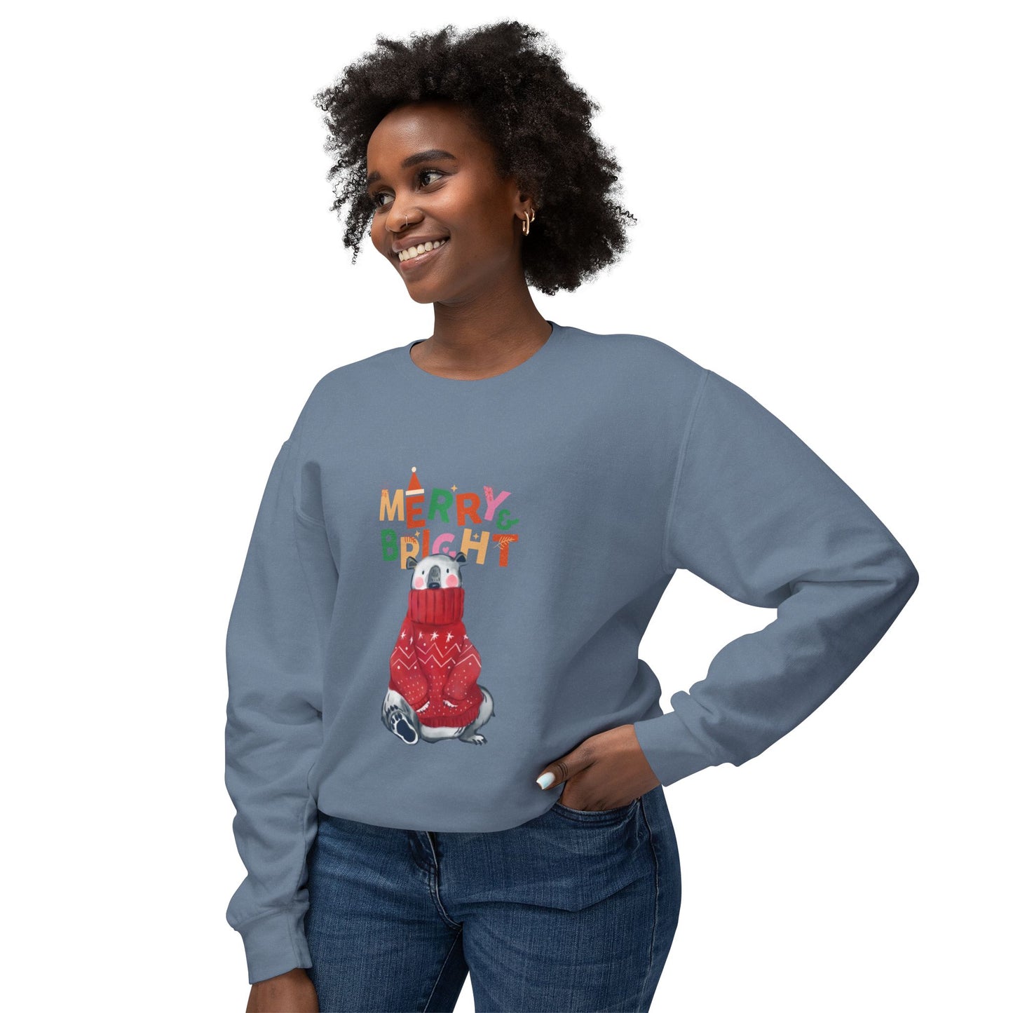 "Polar Bear" Unisex Lightweight Crewneck Sweatshirt