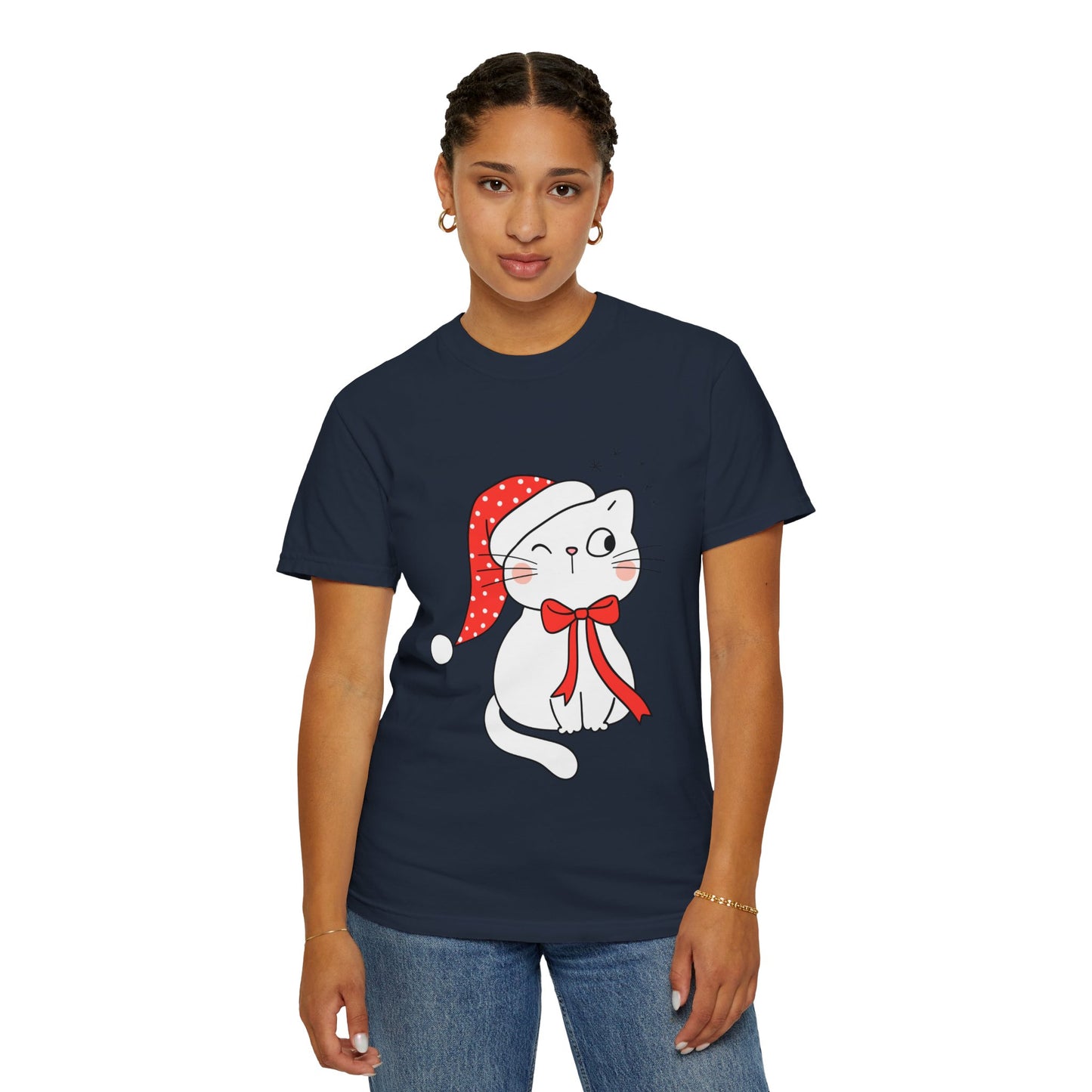 "Meowy Christmas" Unisex Garment-Dyed T-shirt