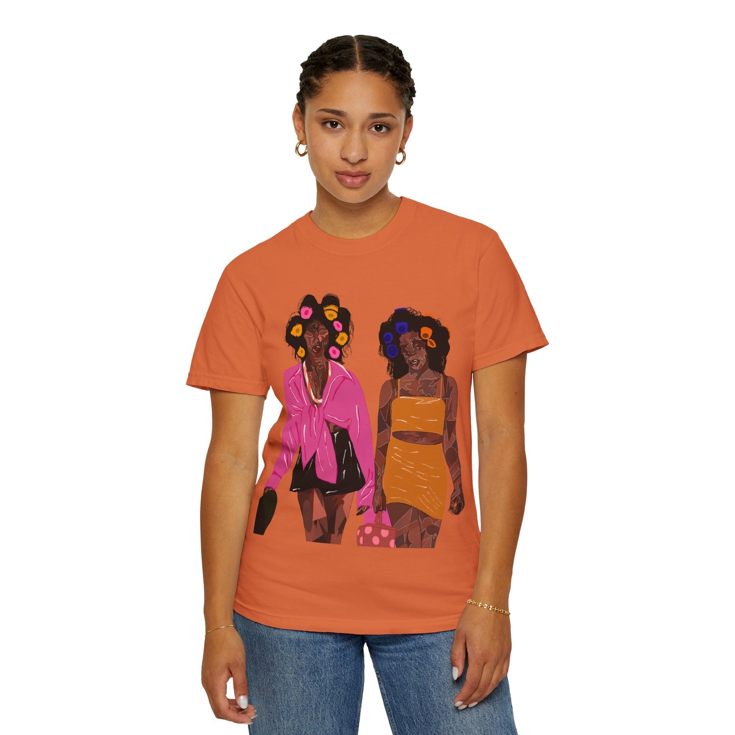 " BrownSkin queens, white typography" Unisex Garment-Dyed T-shirt