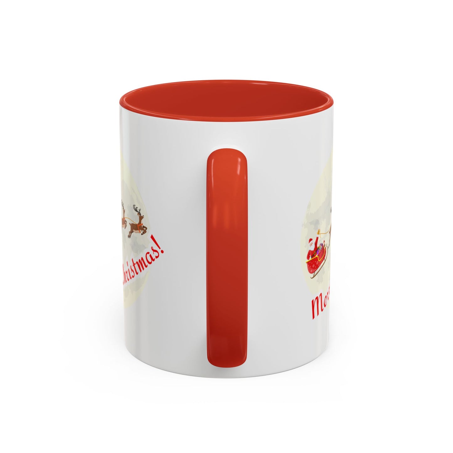 “ Santa Claus and Reindeer”Accent Coffee Mug (11, 15oz)