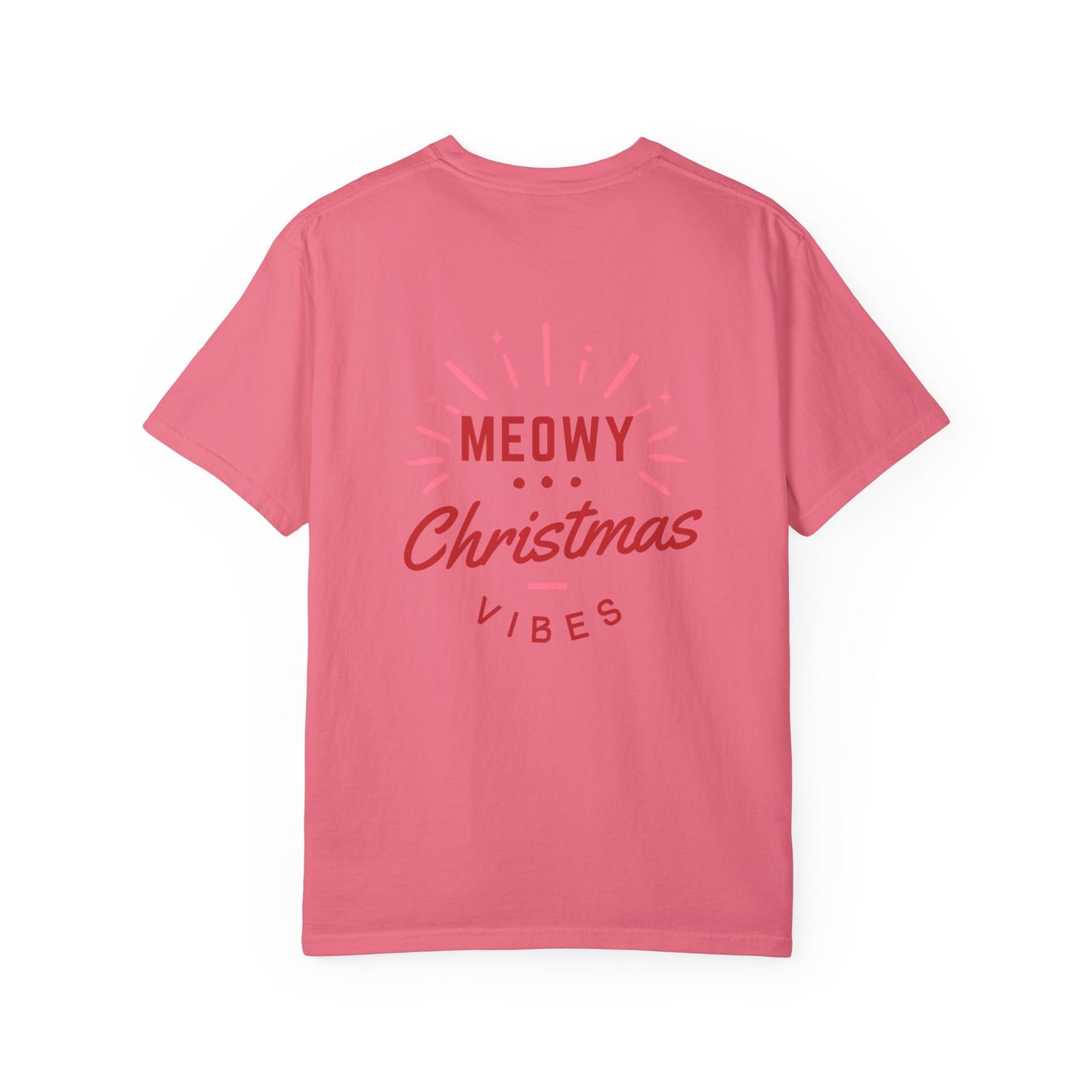 "Meowy Christmas" Unisex Garment-Dyed T-shirt