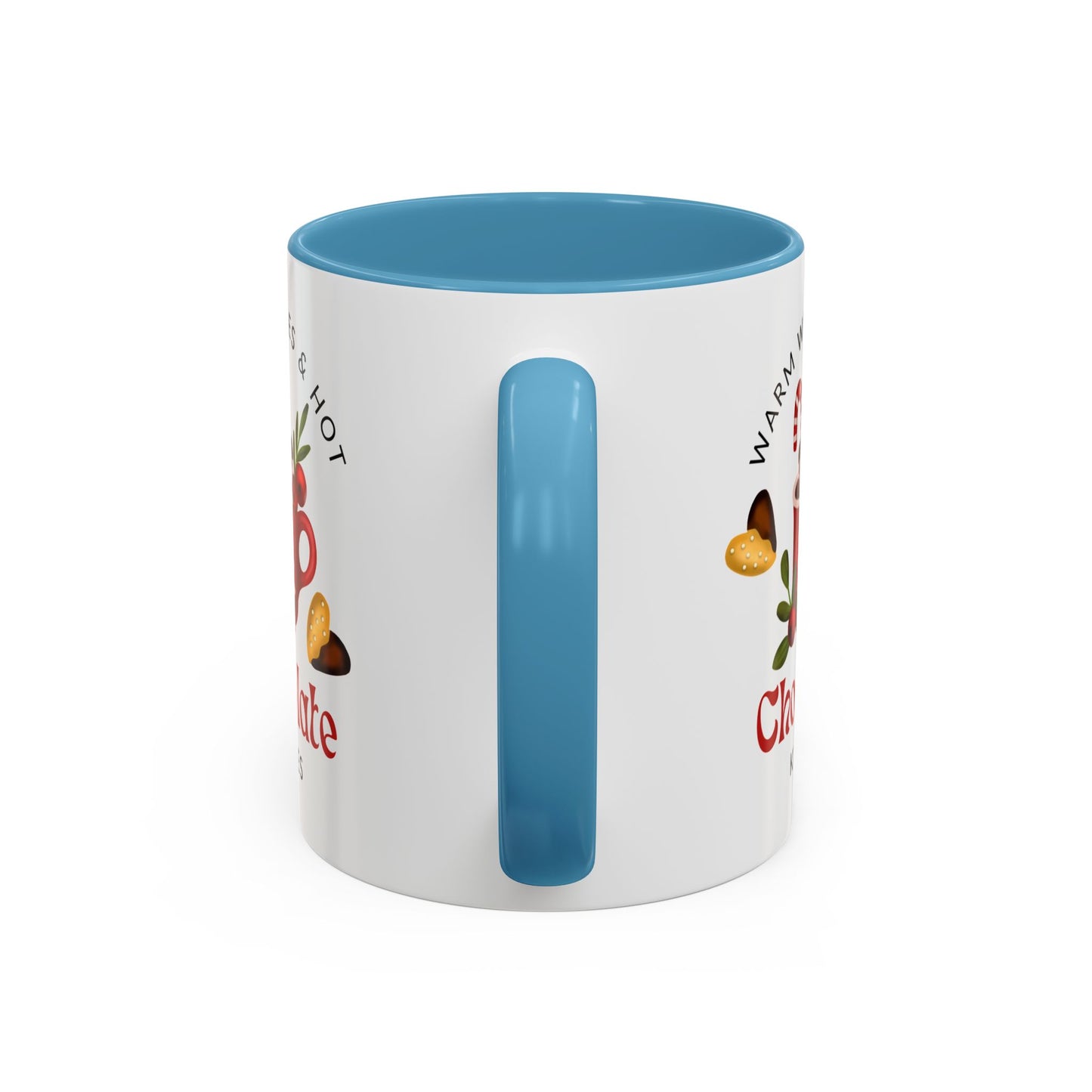 “Warm wishes and hot chocolate kisses” Christmas gift Accent Coffee Mug (11, 15oz)