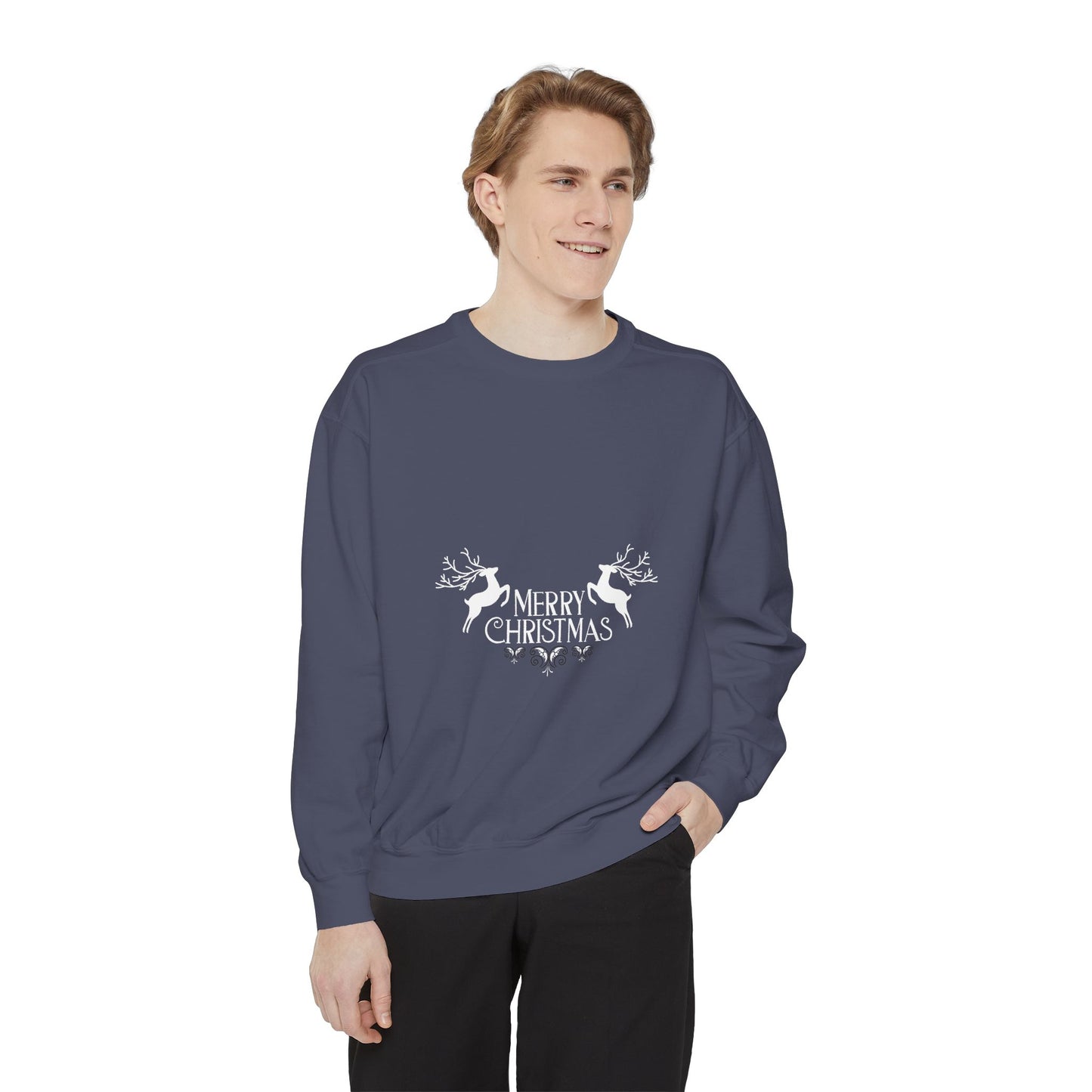 "Reindeers" of Unisex Garment-Dyed Sweatshirt