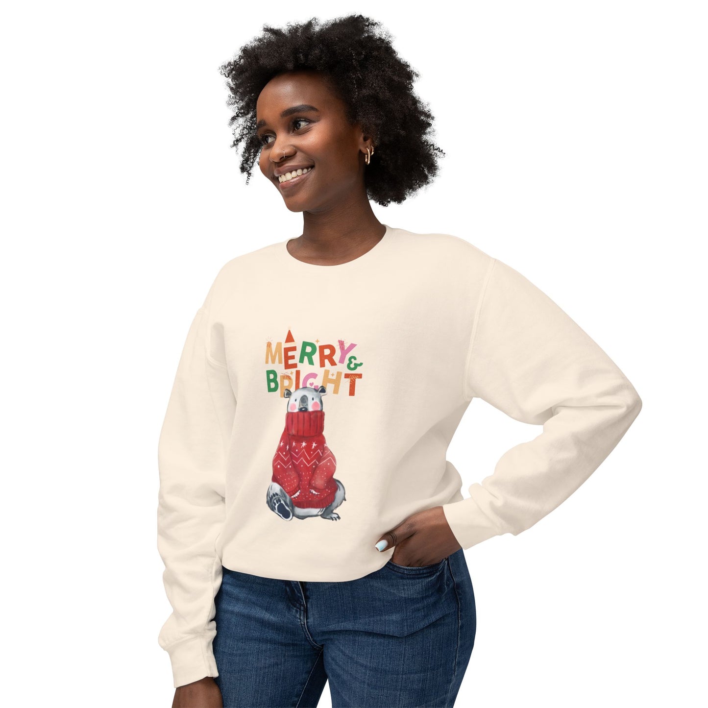 "Polar Bear" Unisex Lightweight Crewneck Sweatshirt