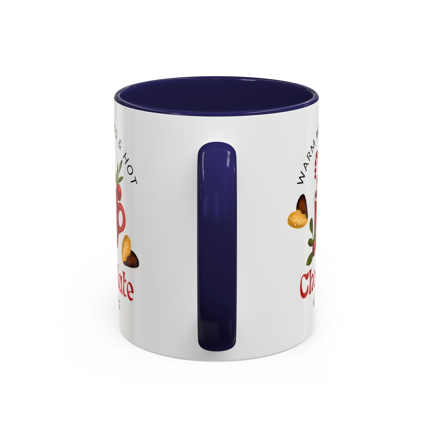 “Warm wishes and hot chocolate kisses” Christmas gift Accent Coffee Mug (11, 15oz)