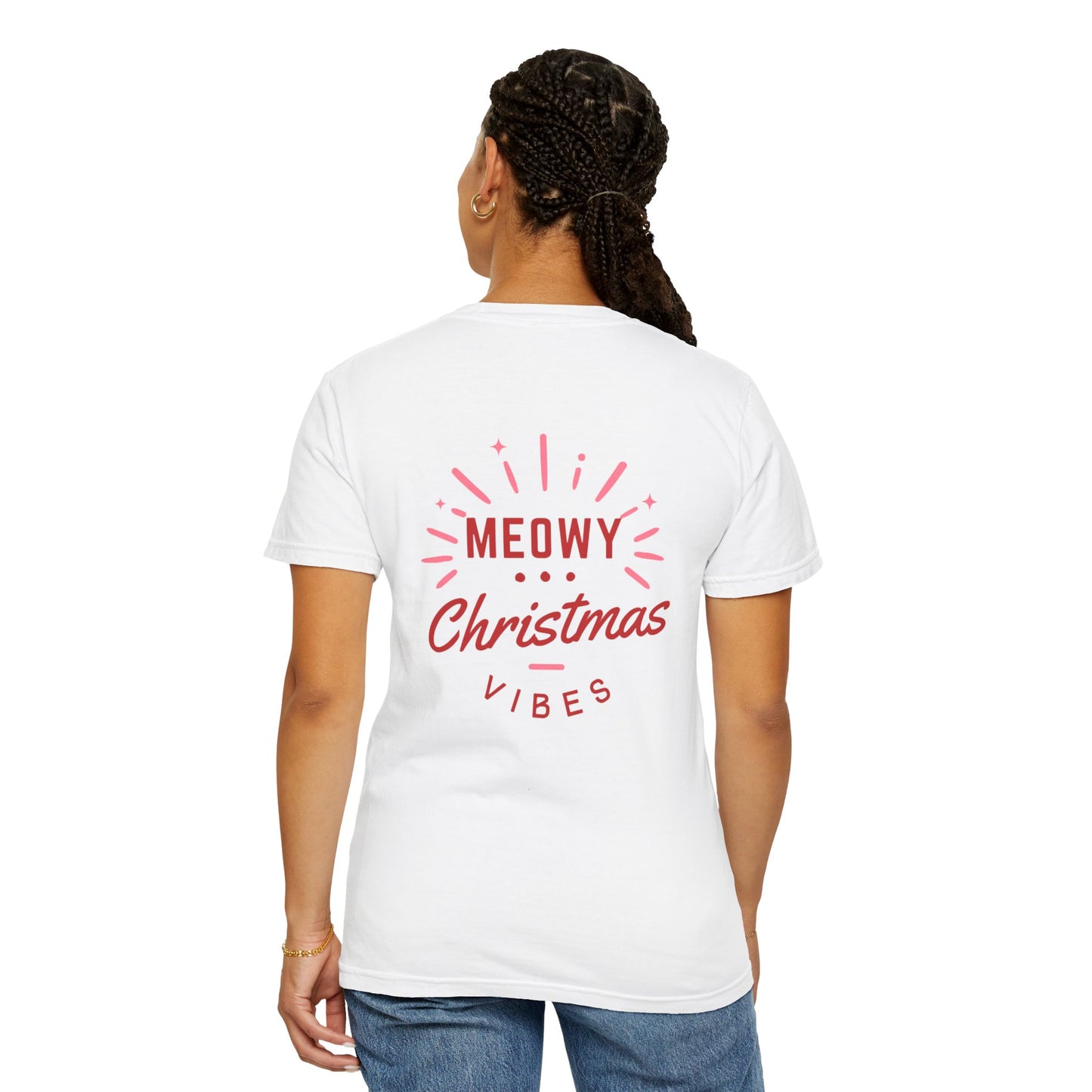 "Meowy Christmas" Unisex Garment-Dyed T-shirt