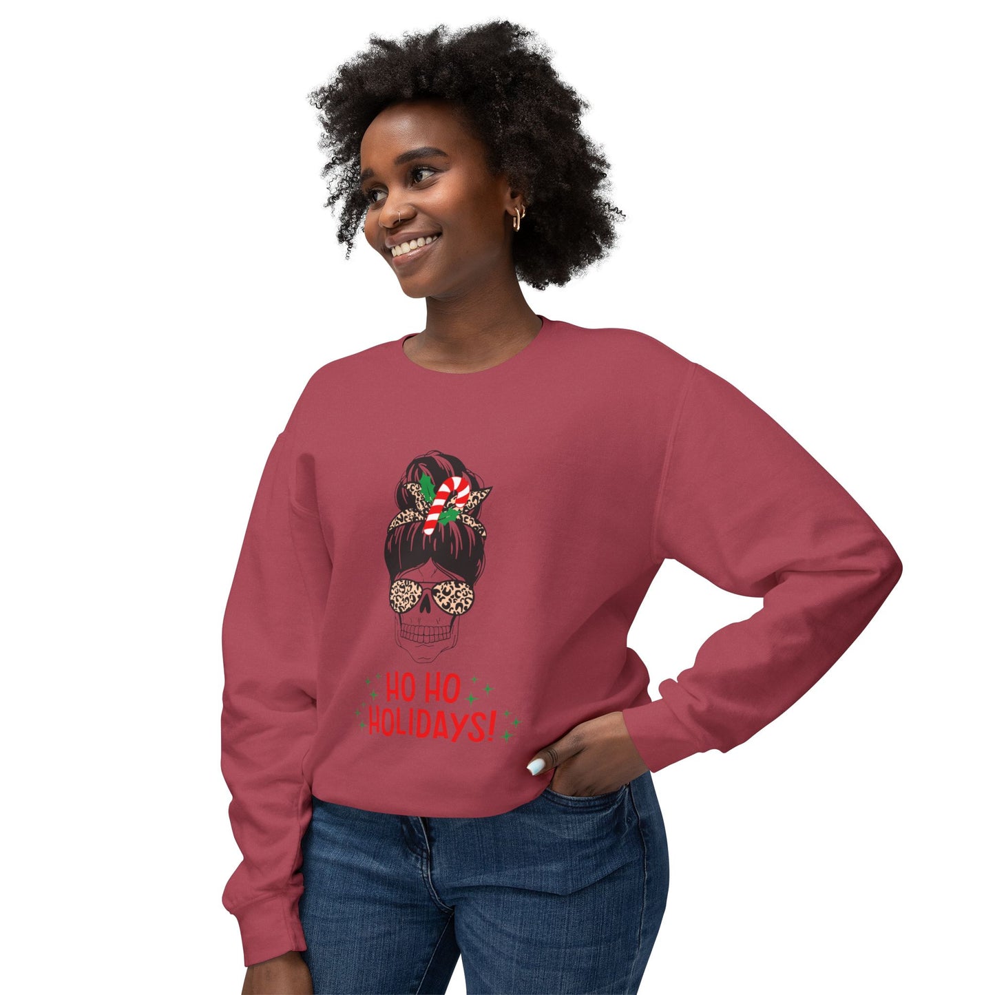 "Jingle Bells" Christmas Unisex Lightweight Crewneck Sweatshirt