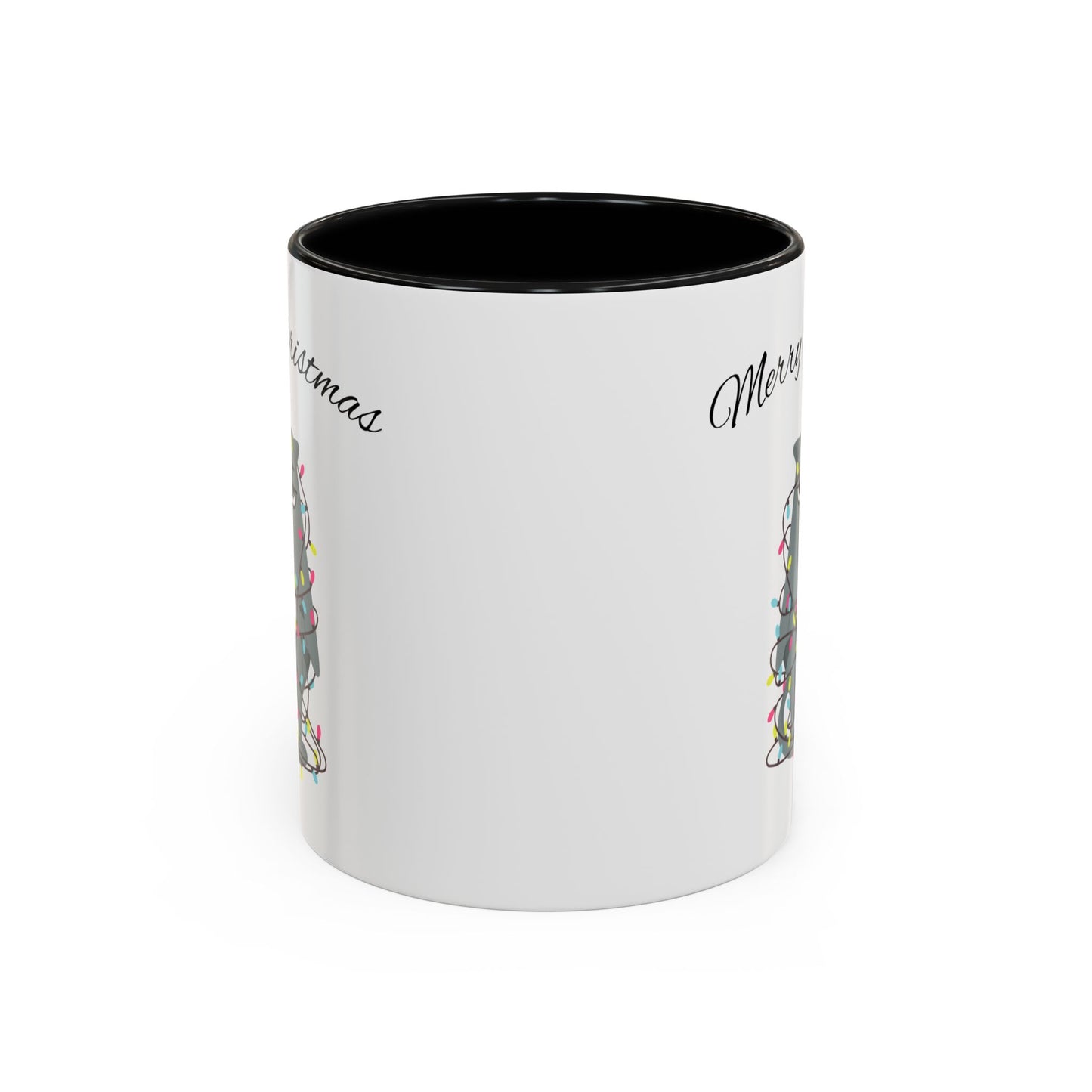 "Merry Christmas, Cats, tree lights"Accent Coffee Mug (11, 15oz)