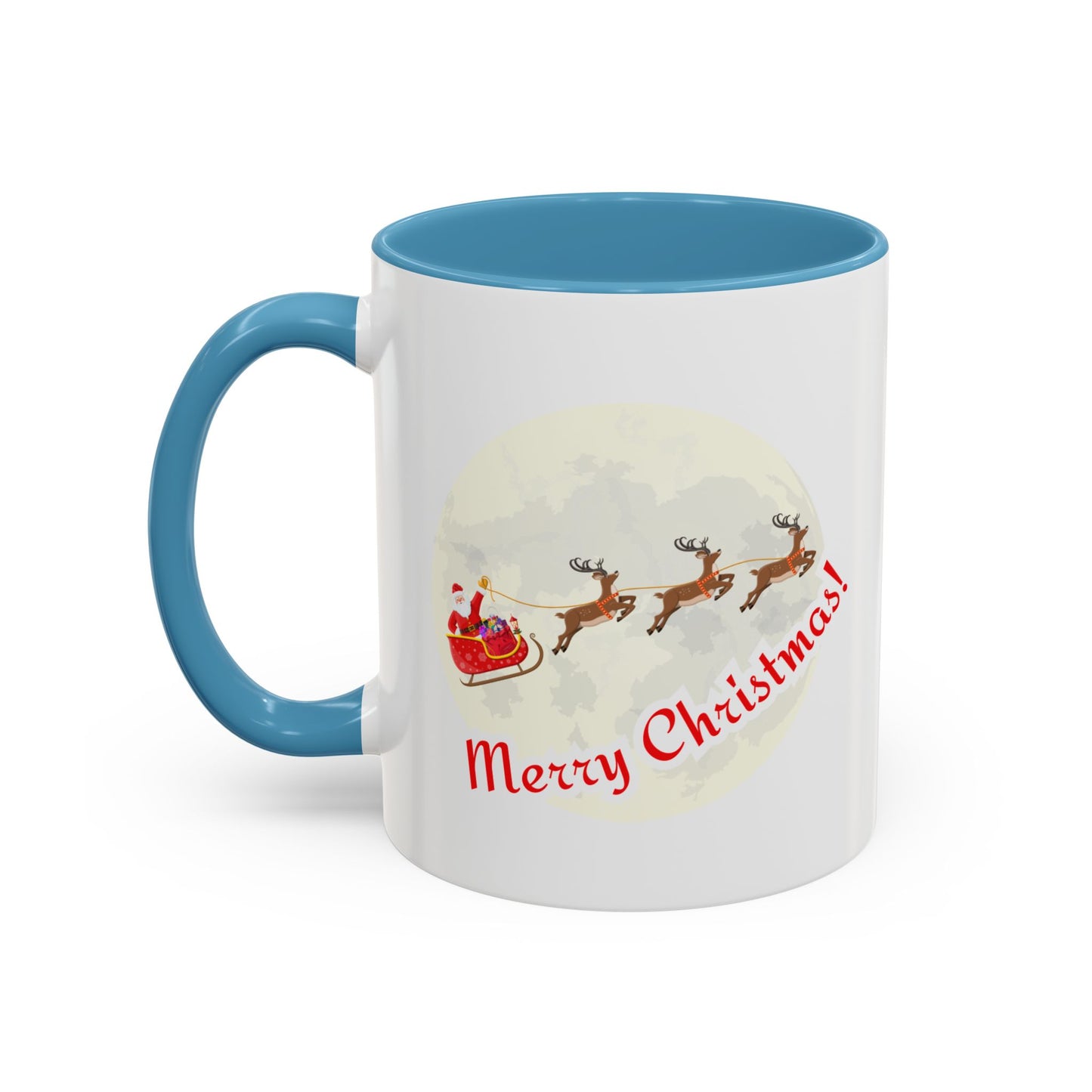 “ Santa Claus and Reindeer”Accent Coffee Mug (11, 15oz)