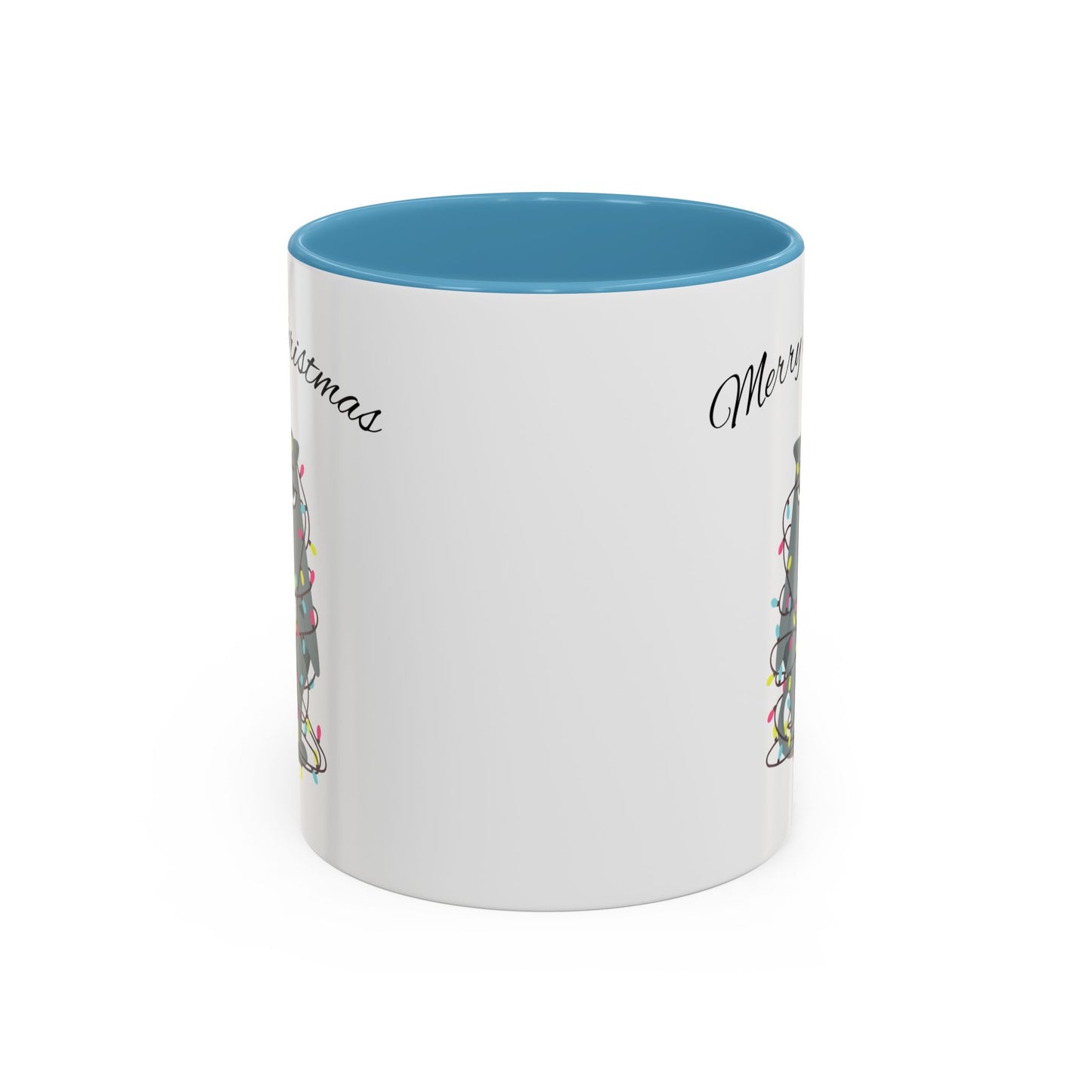 "Merry Christmas, Cats, tree lights"Accent Coffee Mug (11, 15oz)