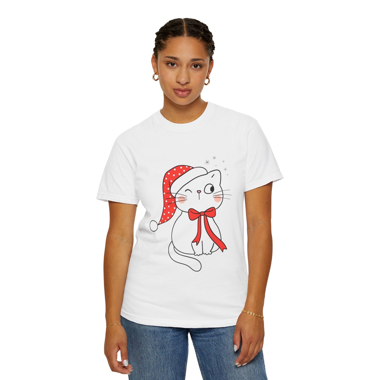 "Meowy Christmas" Unisex Garment-Dyed T-shirt