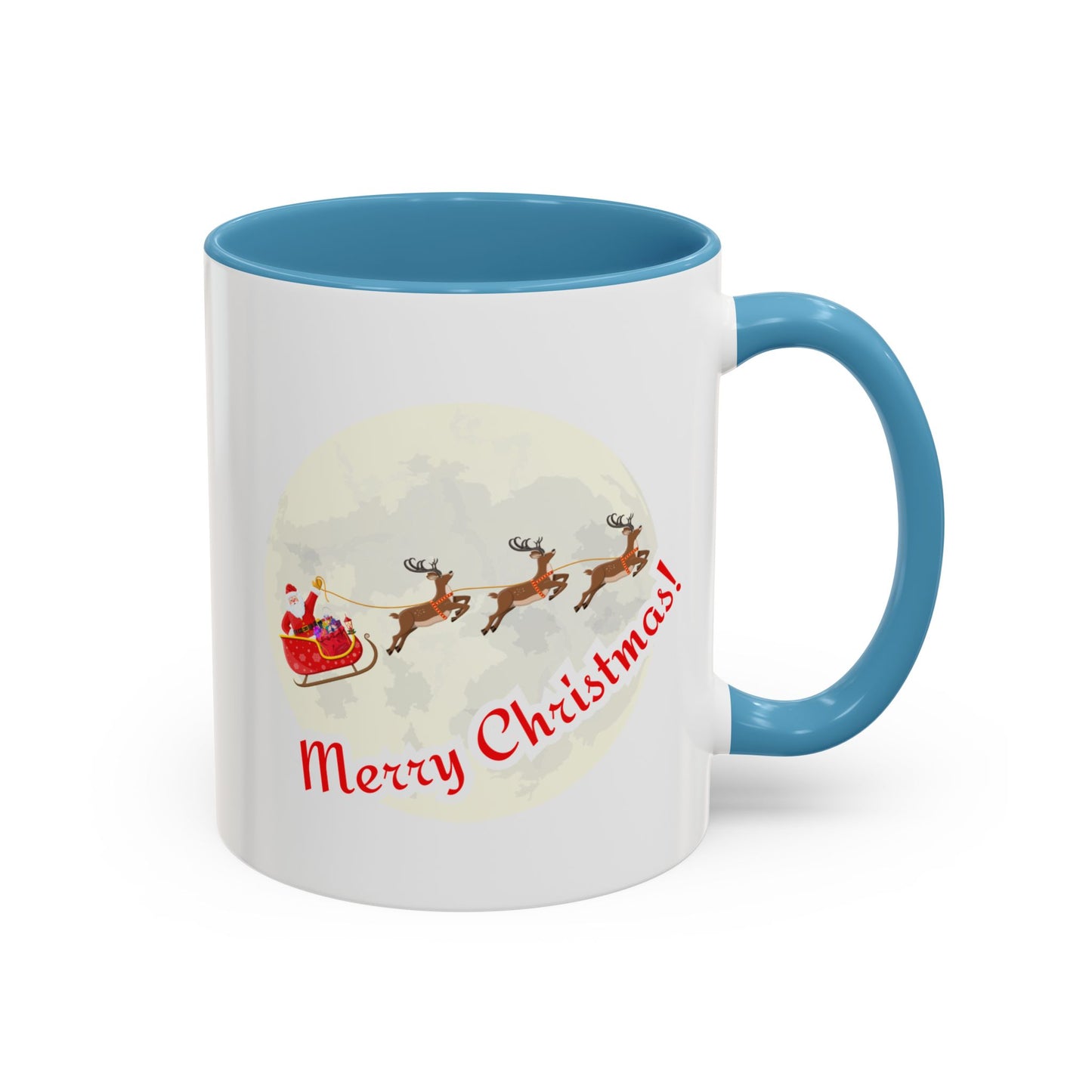 “ Santa Claus and Reindeer”Accent Coffee Mug (11, 15oz)