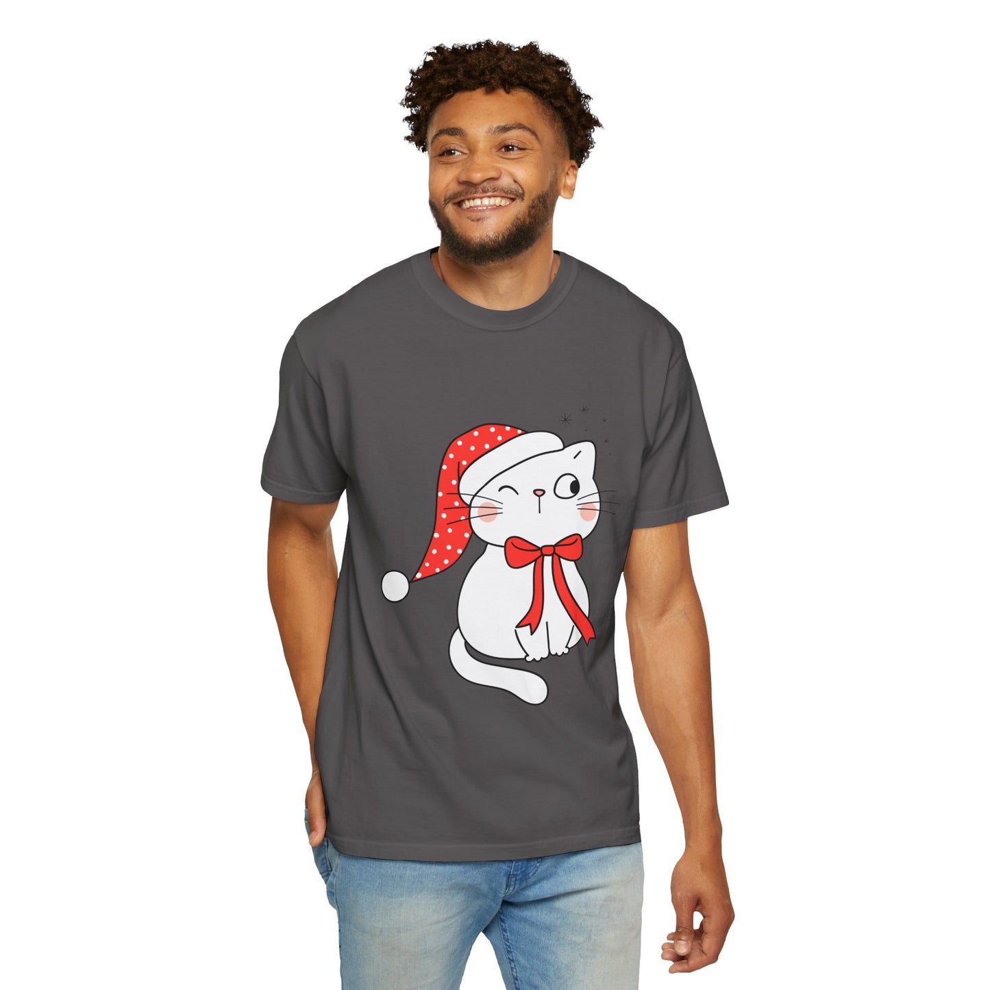 "Meowy Christmas" Unisex Garment-Dyed T-shirt