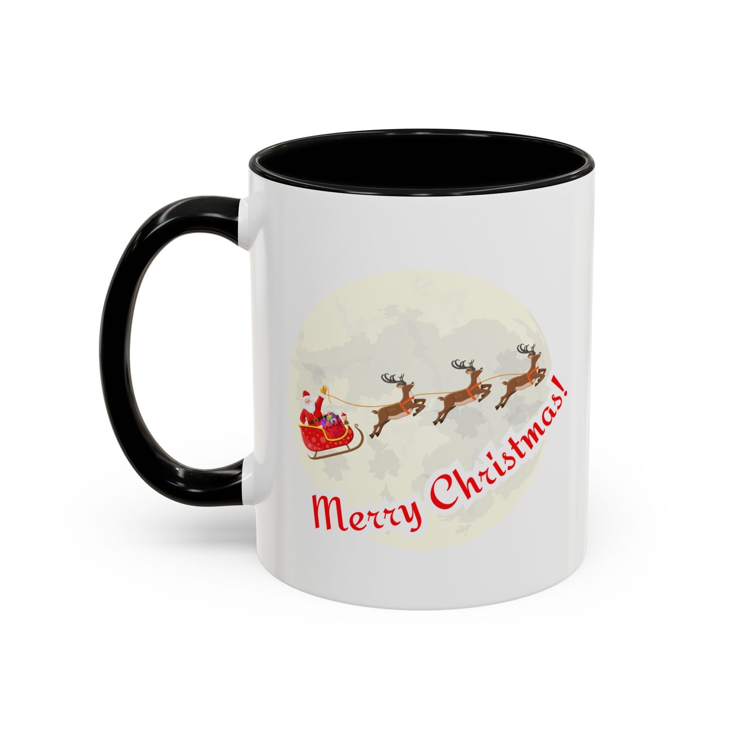 “ Santa Claus and Reindeer”Accent Coffee Mug (11, 15oz)