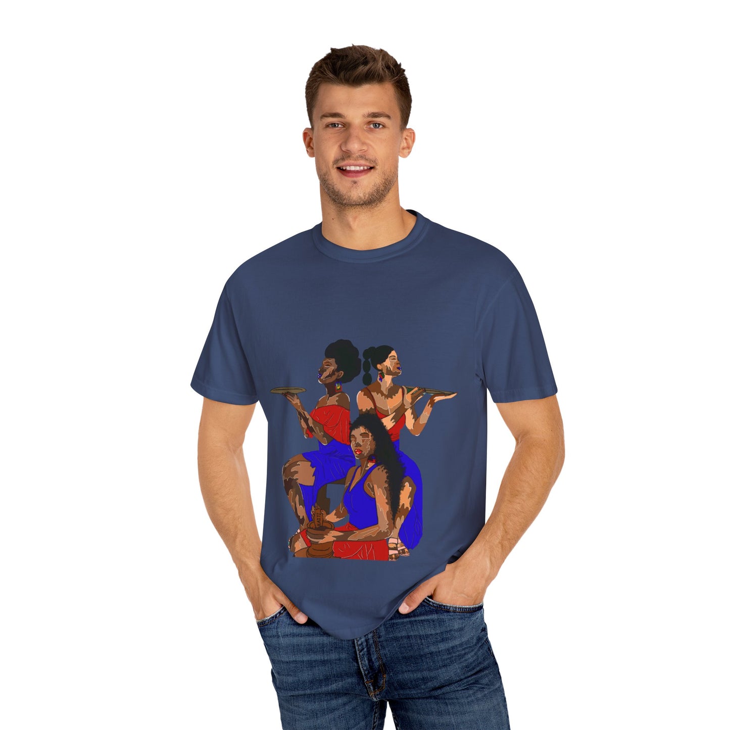 “Melanin, Haitian pride” Unisex Garment-Dyed T-shirt